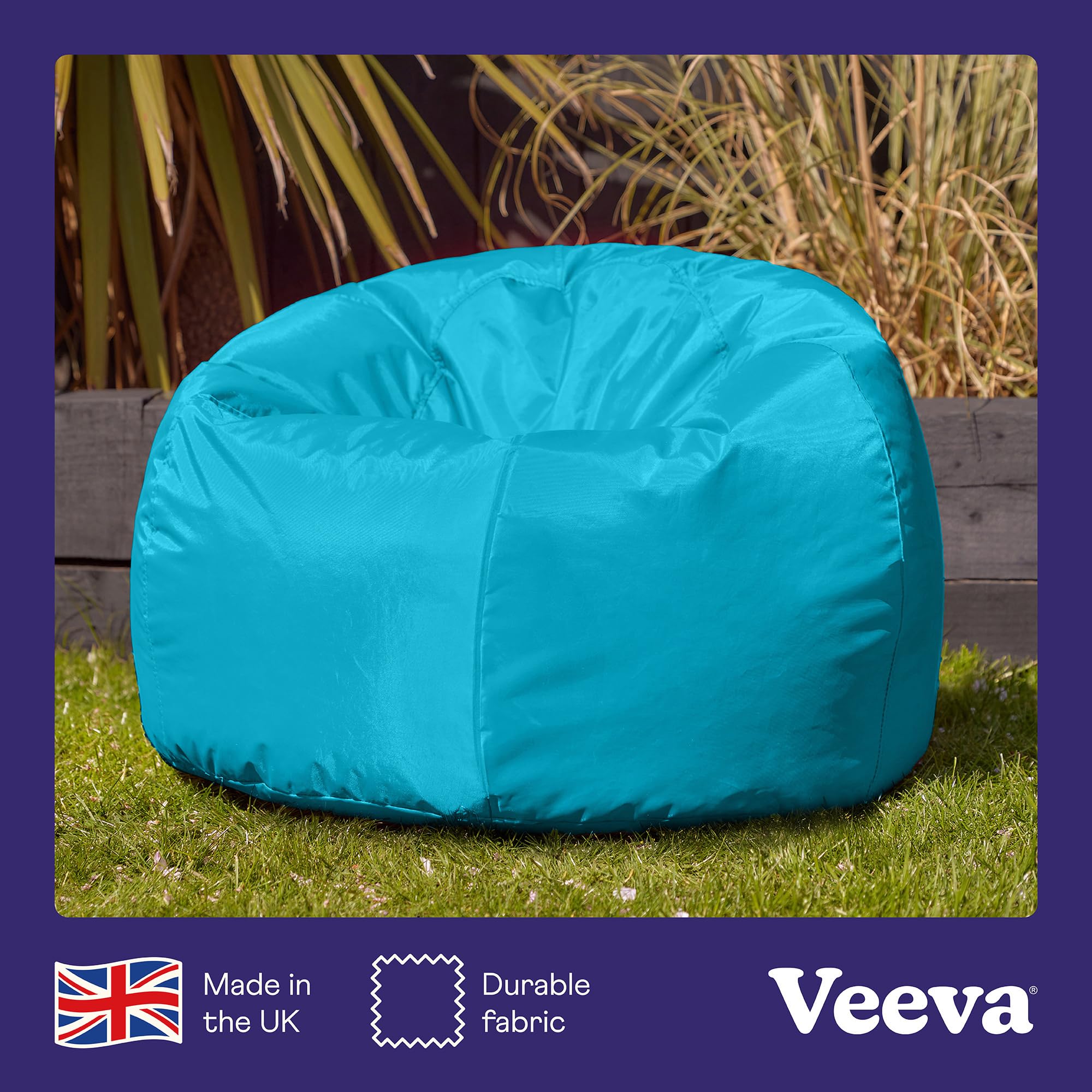 Bean Bag Bazaar Outdoor Bean Bag, Orange, Water Resistant Fabric, Large Beanbag with Filling Included, Floor Chair, Garden Chair, Outdoor Seating,