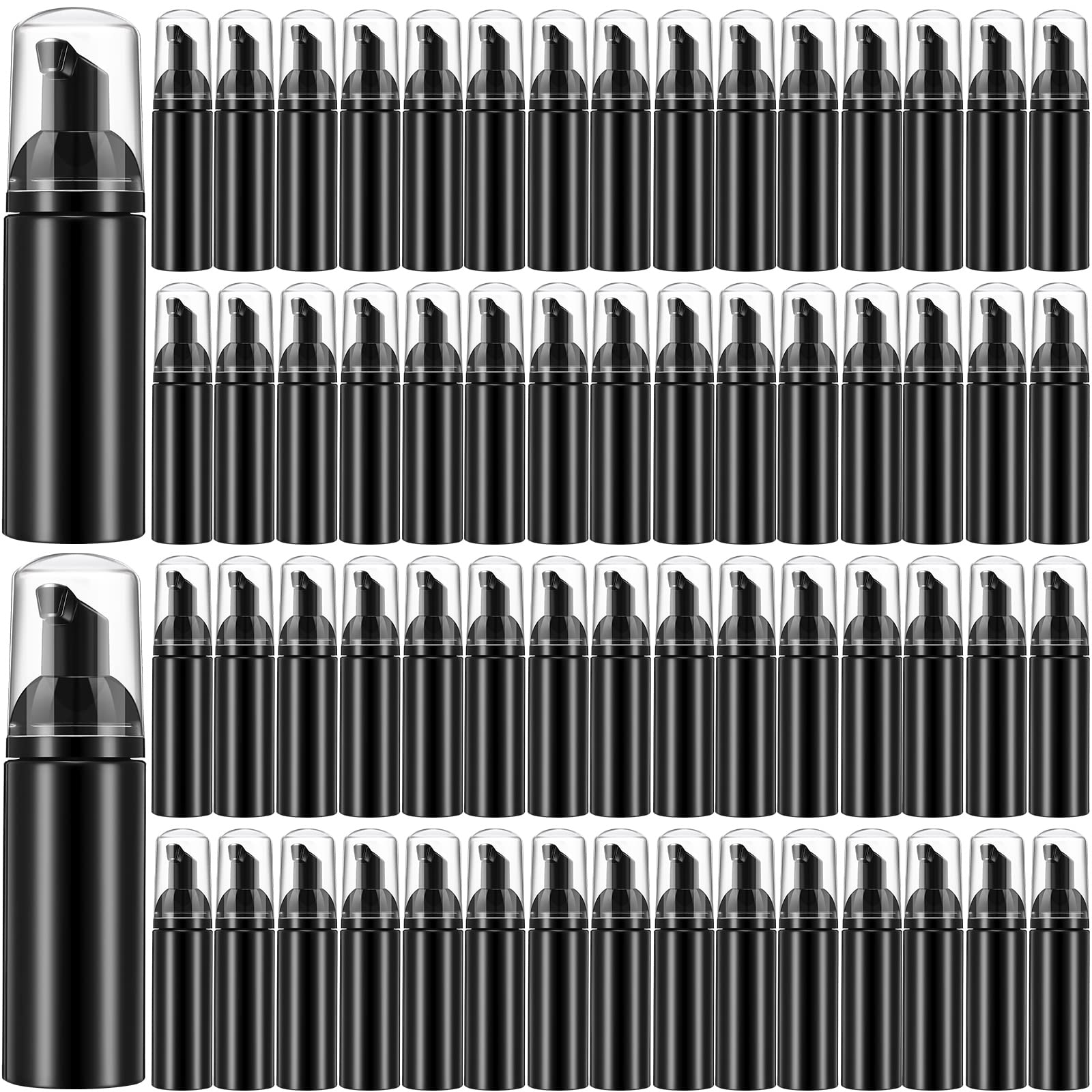 70 Pcs 2 oz Plastic Foam Soap Dispensers Refillable Soap Bottles with Pump Mini Cleaning Foam Pump Bottle Empty Foam Dispenser for Refillable Travel