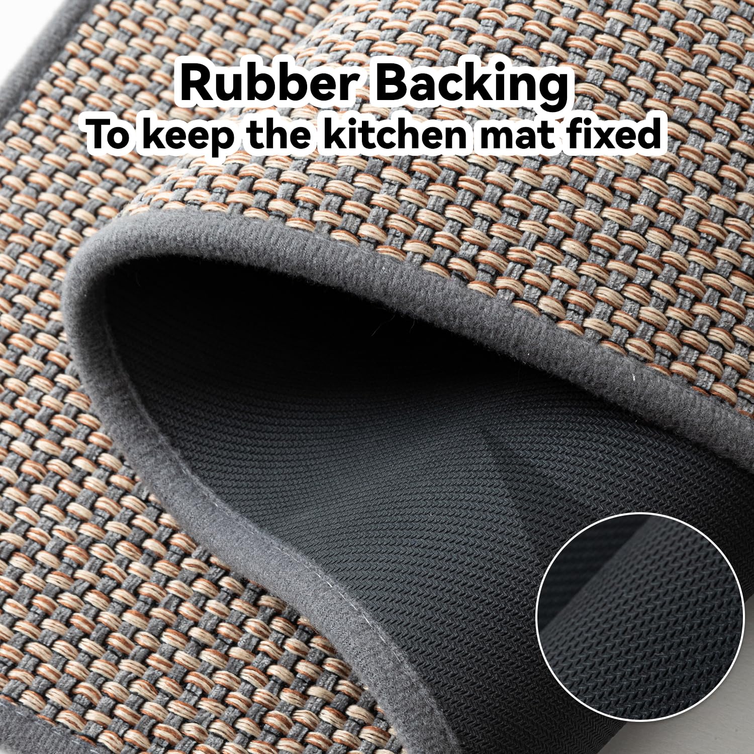 SIXHOME Non-Slip Washable Modern Absorbent Kitchen Floor Mats - Stain-Resistant, 2 Pieces (40x60cm + 40x120cm) Grey