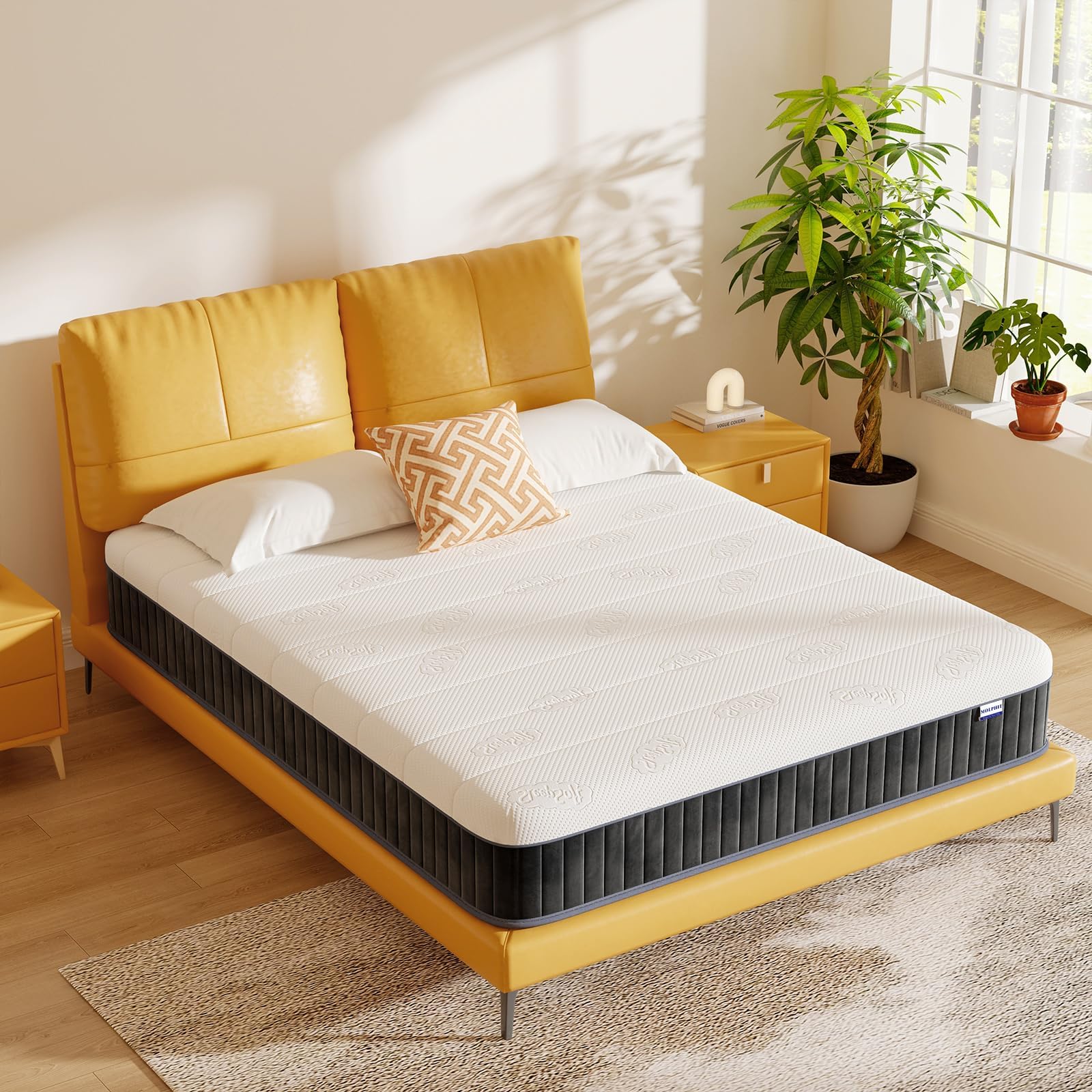 MOLPHIT 10-Inch Single Mattress The Innerspring Hybrid Memory Foam Bed in a Box for Ultimate Support and Pressure ReliefSingle Size Mattress(190 *
