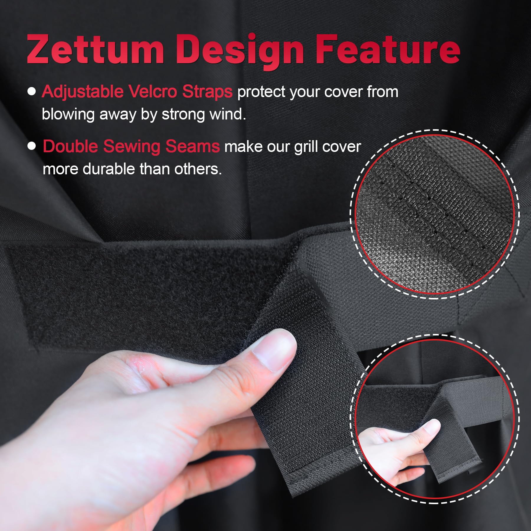 Zettum BBQ Cover 208 CM - Large Grill Barbecue Cover for Weber Summit 600 Series, Genesis 600 Series Heavy Duty & Waterproof, PU Cover for Monument,
