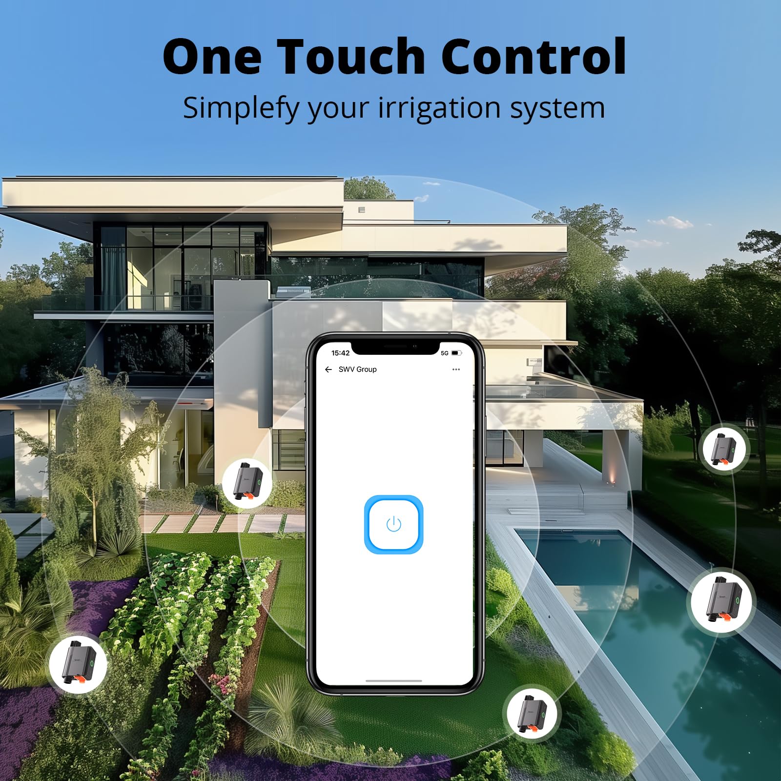 SONOFF Zigbee 3.0 Irrigation Timer, Smart Water Timer for Irrigation, Sprinkler Timer, Automatic Watering System Hose Timer for Lawn & Garden, APP