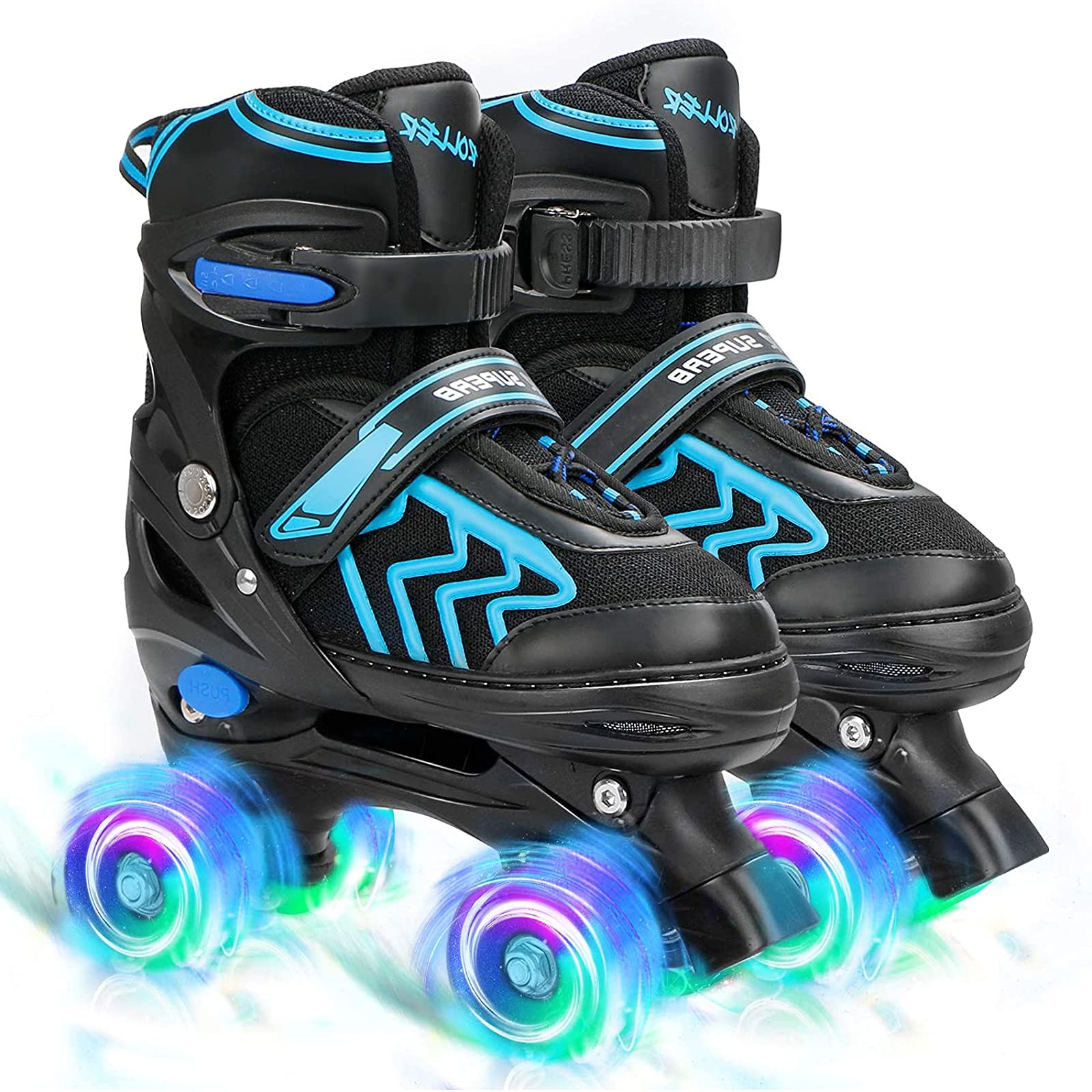 Roller Skates for Kids Adjustable Kids Roller Skates with Light Up Wheels, Fun Illuminating for Boys Girls, Suitable for Both Indoor and Outdoor Use