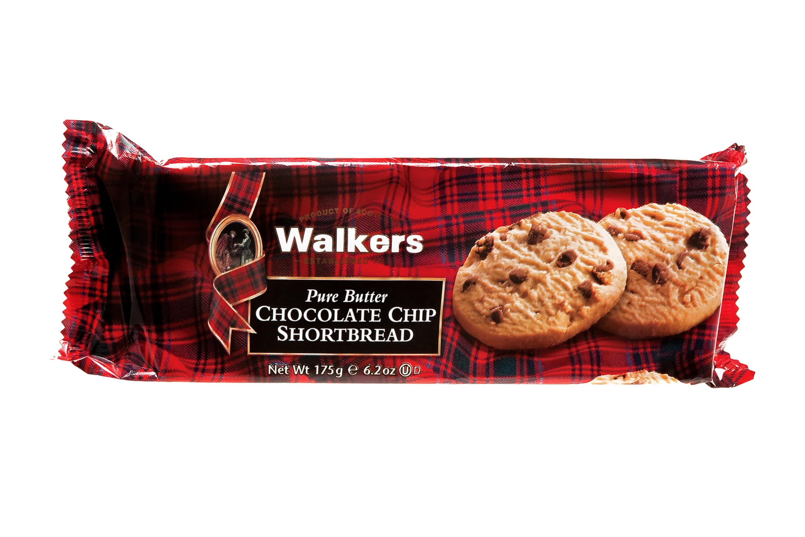 Walker's Shortbread Chocolate Chip ? Pure Butter Scottish Recipe, 175?g (Pack of 12)