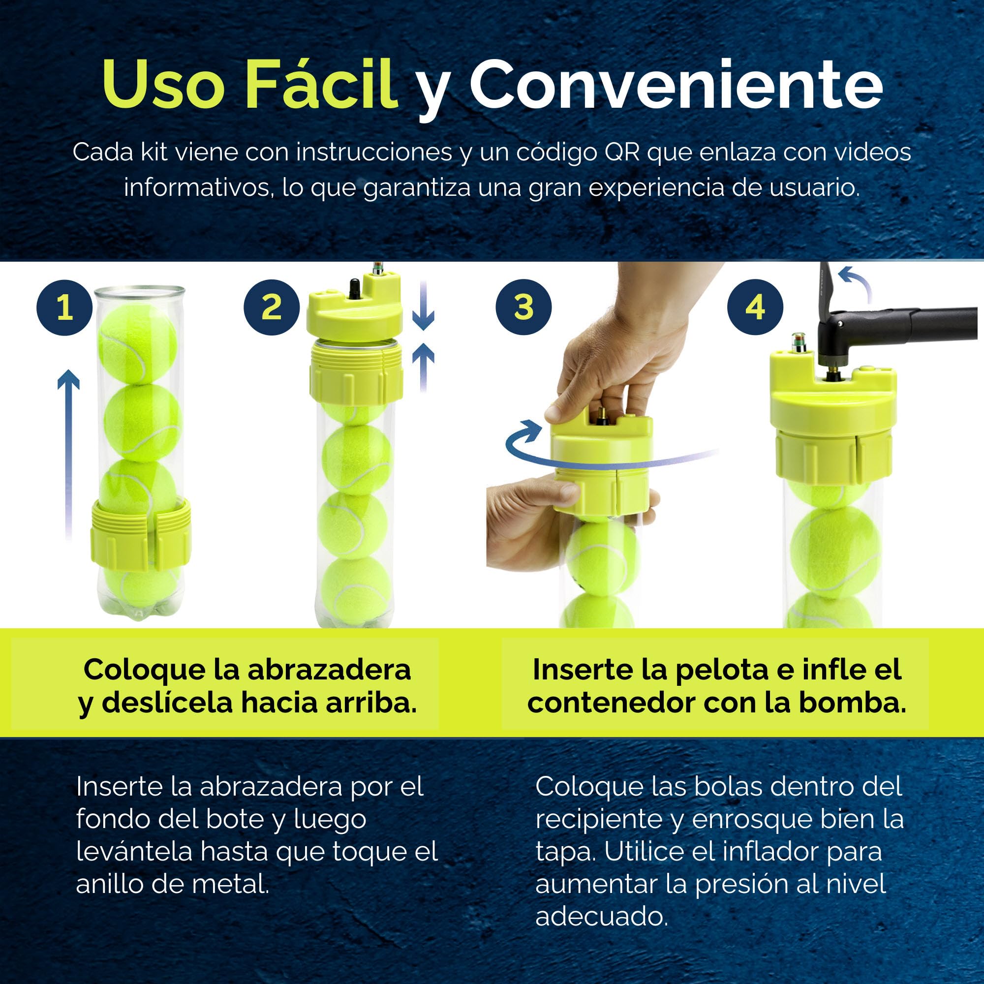 BALL RESCUER: Tennis/Padel Ball Life Extender Converts Plastic Tennis/Padel Ball Containers to a 30 psi Ball Pressurizer Needs a Bicycle Pump to