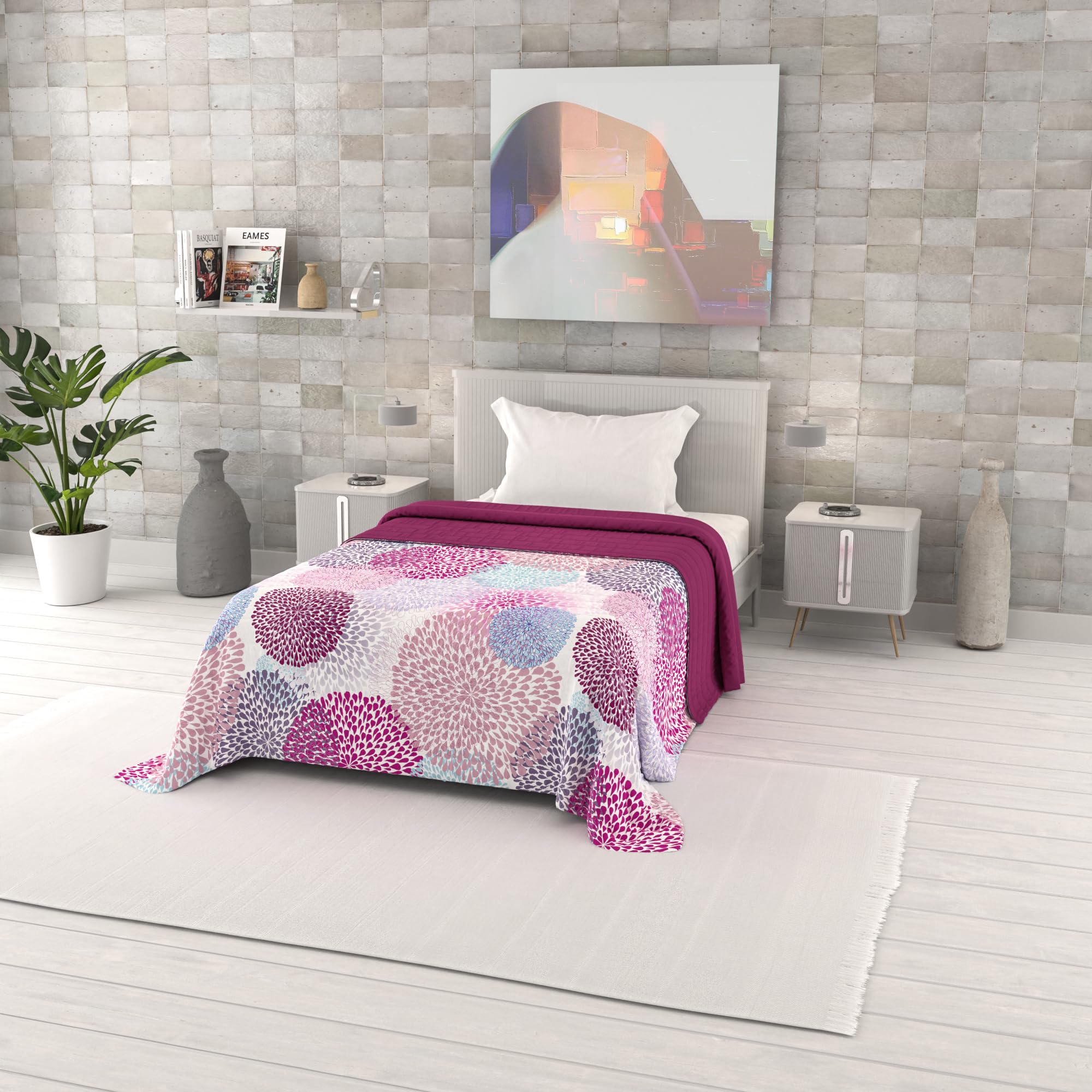 Italian Bed Linen Fantasy Microfibre Summer Quilt, Single 170 x 270 cm, Shower Heads