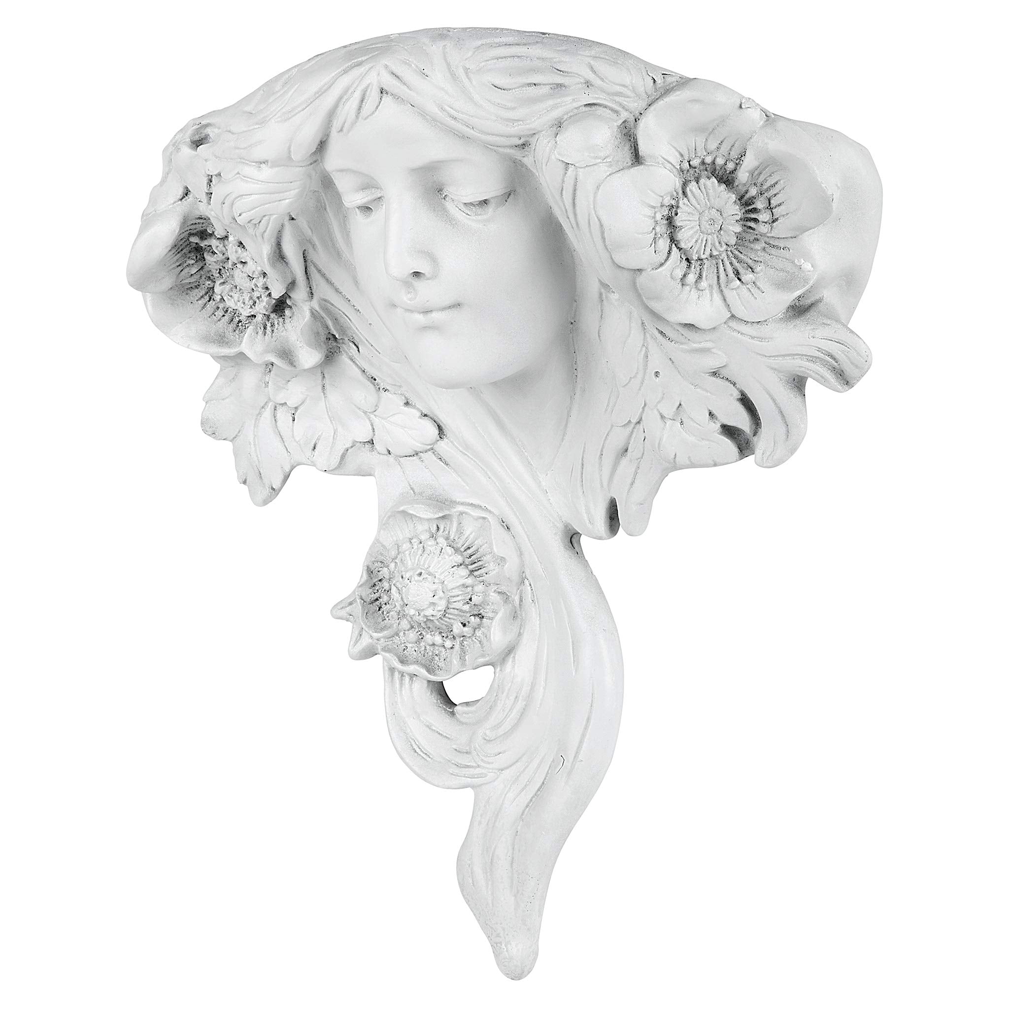 Design Toscano Le Etoile French Greenman Wall Sculpture Planter Pocket, 38 cm, Polyresin, Antique Stone