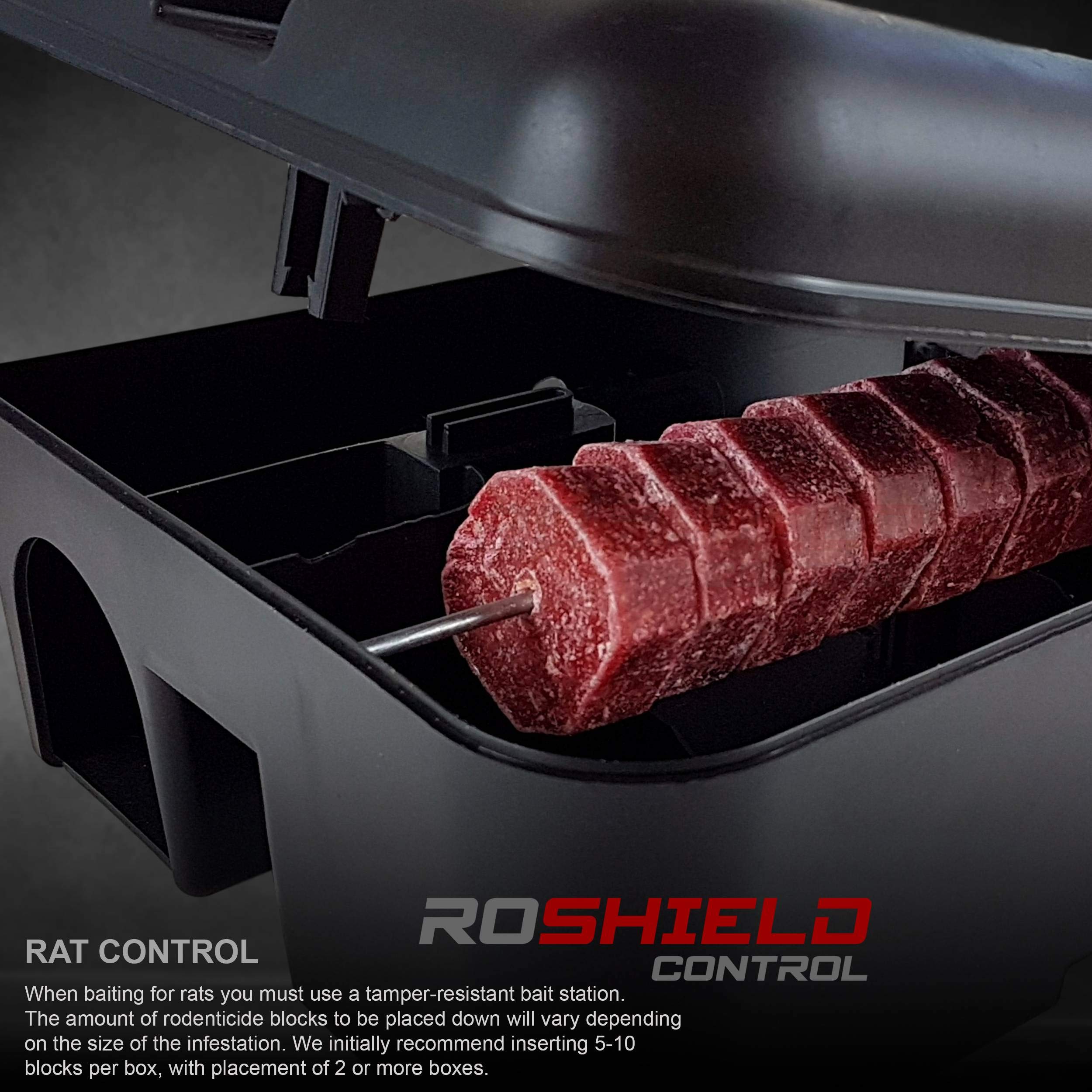 ROSHIELD 3kg Wax Block Bait for Rat & Mouse Killer Poison Control - Indoor, Outdoor All-Weather Rodent Bait Station Refill Packs (300g x 10 Packs)