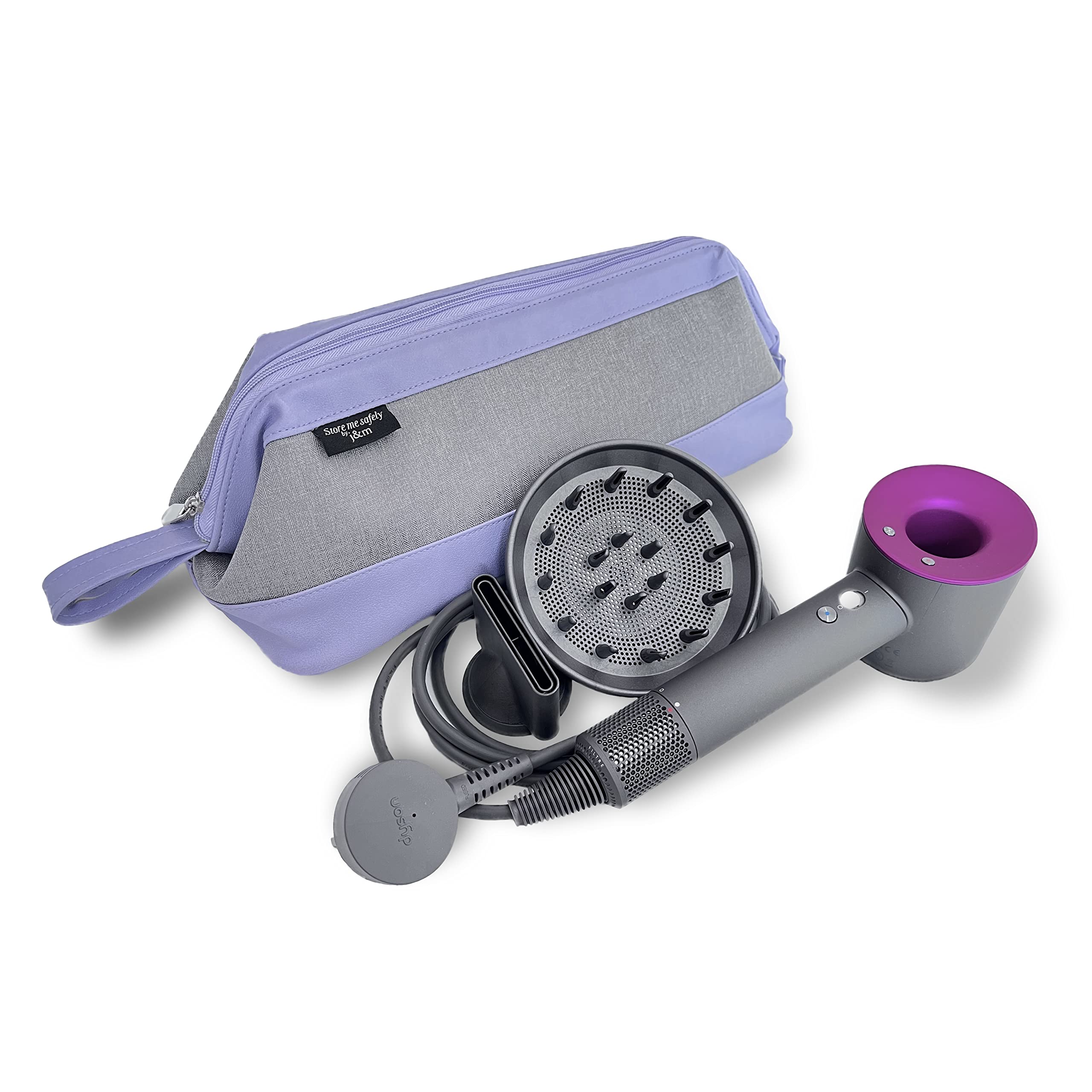 Travel Case for Dyson Supersonic Hair Dryer, Airwrap or Straighteners, Travel Carry Bag with Zip and Soft Interior Pouch with Pockets