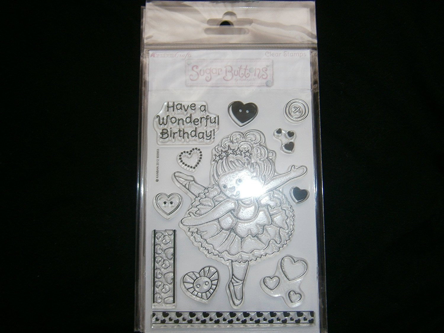 kanban sugar buttons clear stamp have a wonderful birthday