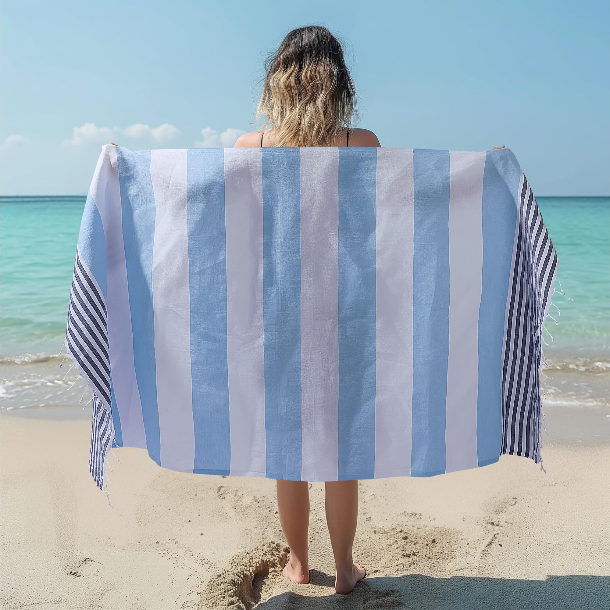JEMIDI Hammam Towel - Lightweight Quick Dry Microfibre XL Big Towel for Adults - For Beach Sauna Travel or Picnic - Large Turkish Cotton Bath Towel -
