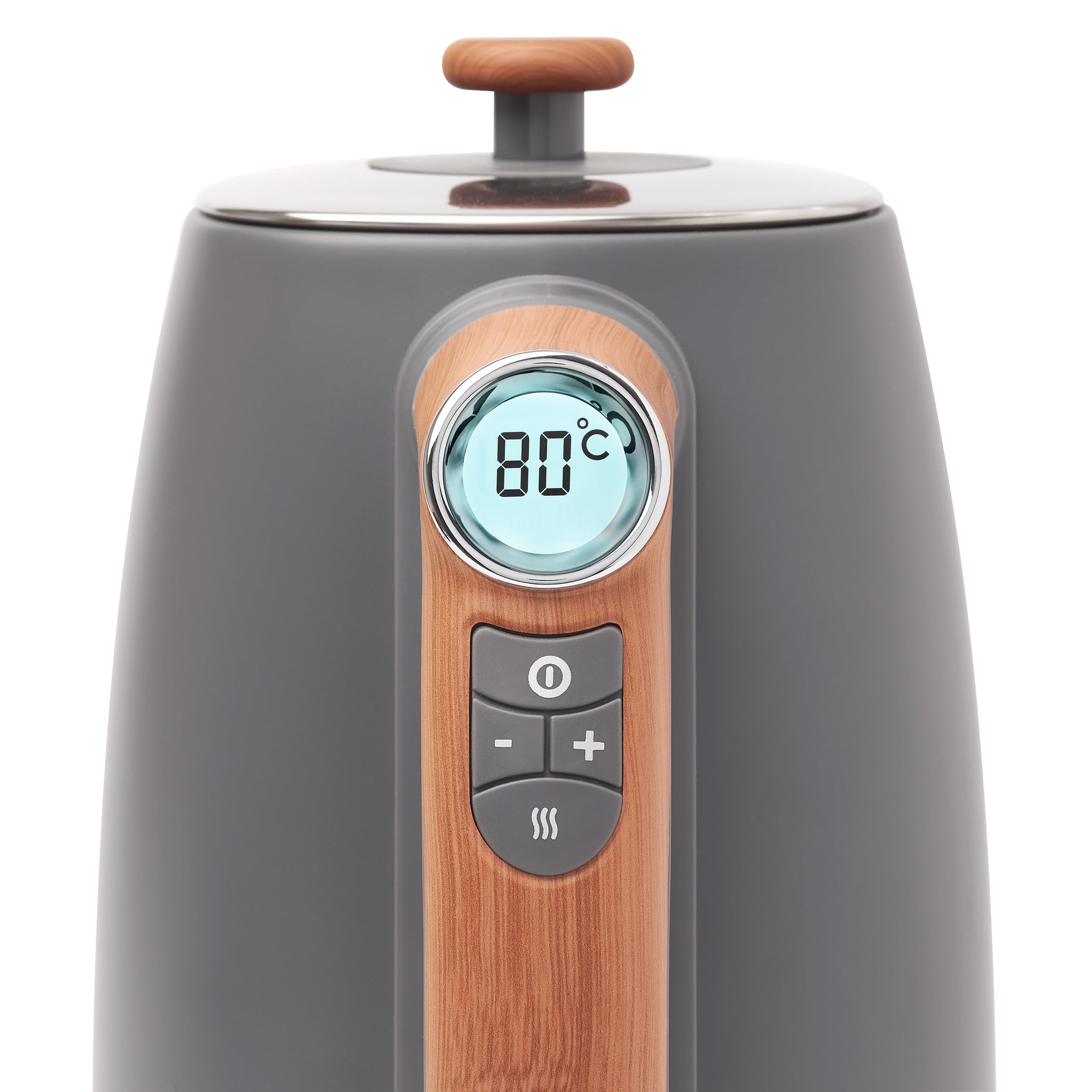 Haden Dorchester Temperature Control Kettle 1.7L Digital LCD Display - 3000W Fast Boil Cordless 360 Base BPA-Free and Easy to Clean