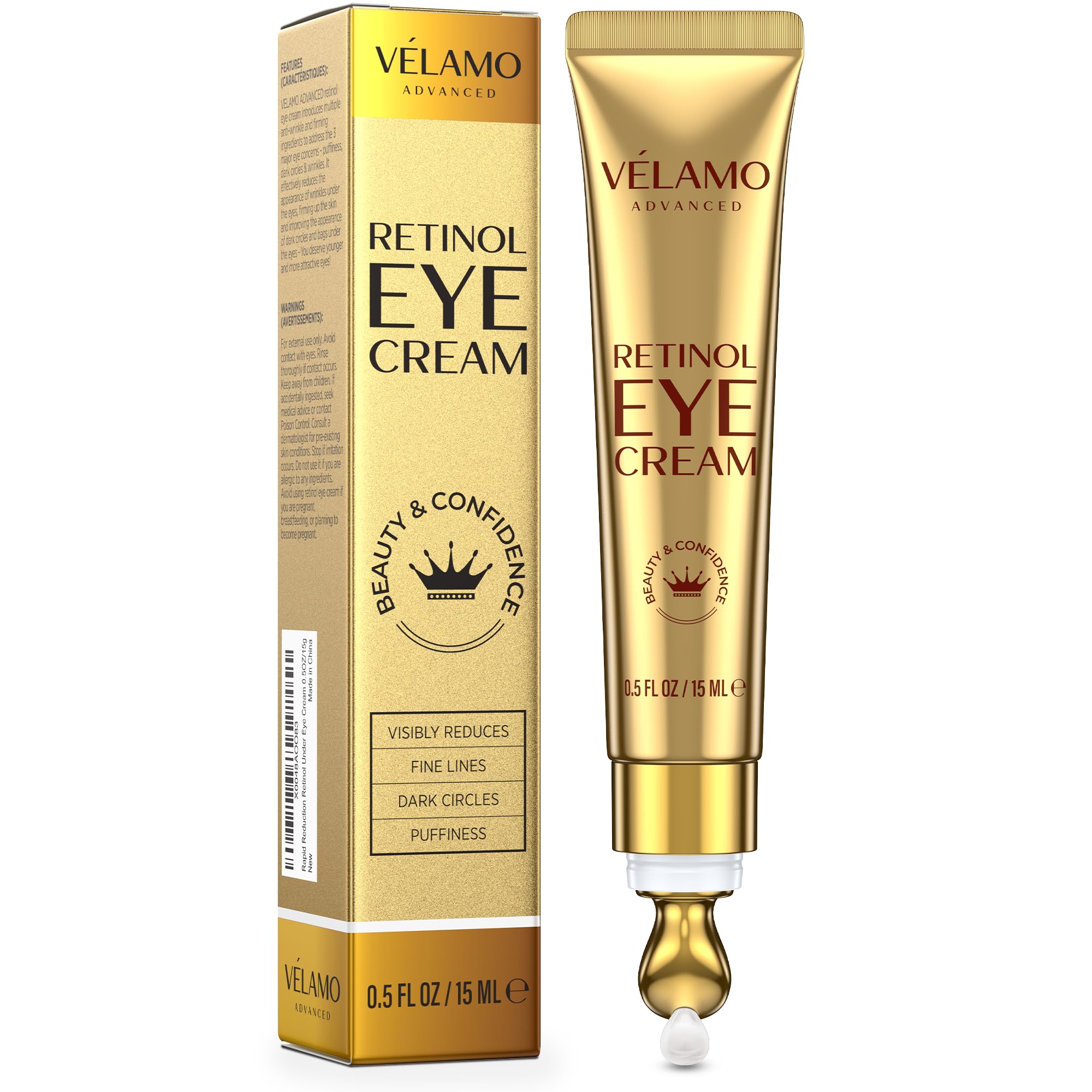 VELAMO ADVANCED Instant Eye & Face Lift Cream: Reduces Wrinkles Fine Lines Under Eye Bags Puffiness Dark Circles Crow's Feet - Rapid Face Lifting