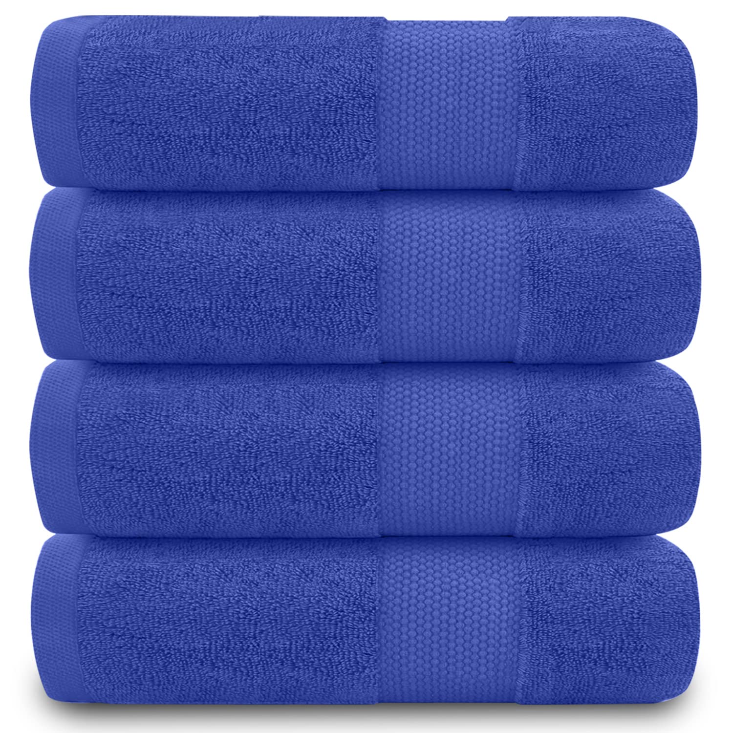 GC GAVENO CAVAILIA Gaveno Cavailia Egyptian Cotton Thick Absorbent 700 GSM Miami [Pack of 4-Royal Blue, Hand Towel (50x85 Cm)