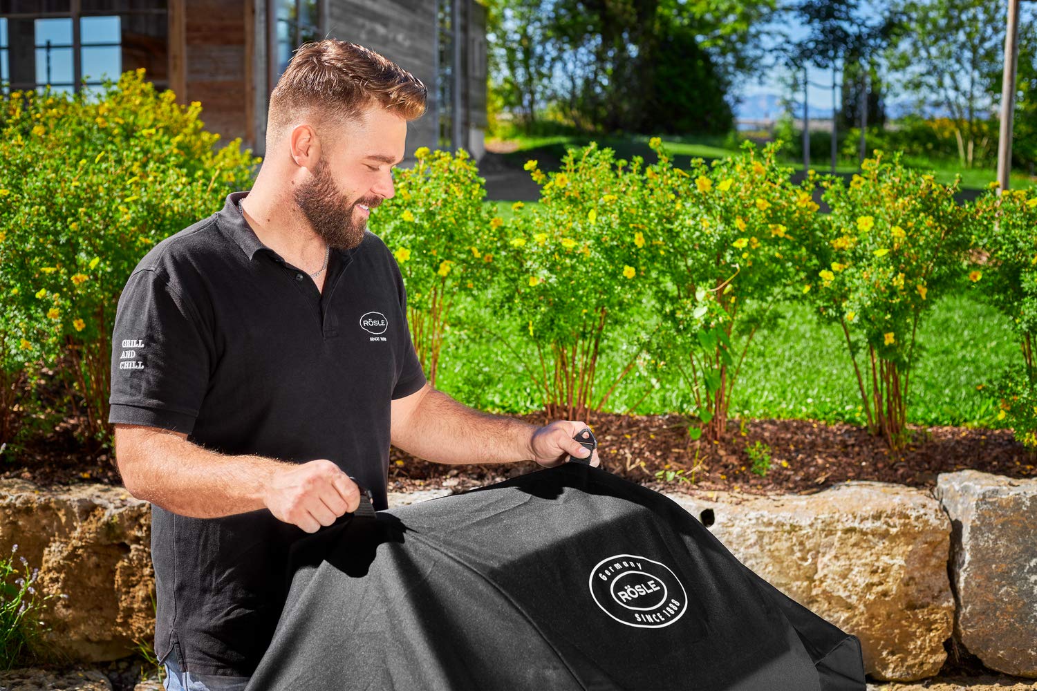R?SLE Videro G4/G4-S Barbecue Station, Protective Cover made of 100 Percent Polyester with PU Coating, Practical Zip, Weatherproof Cover