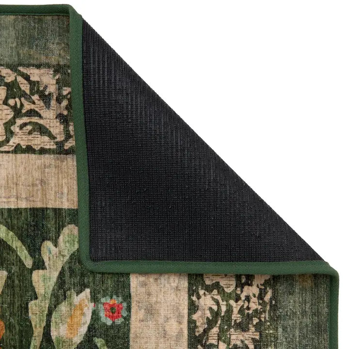 Rug Eco-Washable Country Paisley Green