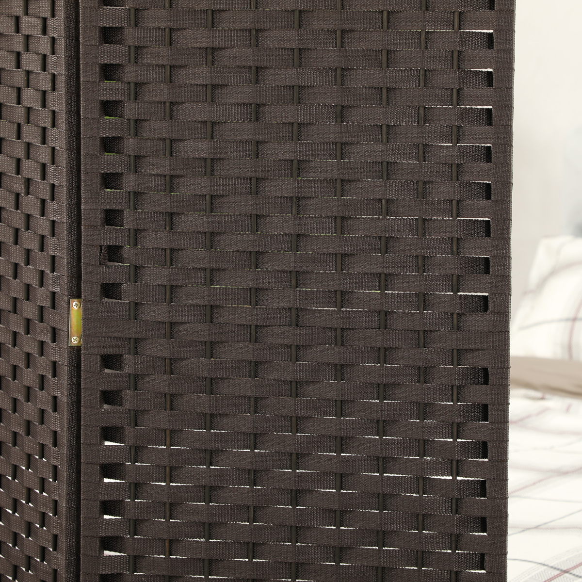 HOMCOM 4 Panel Folding Room Divider, Privacy Screen, 160 x 170cm, Brown
