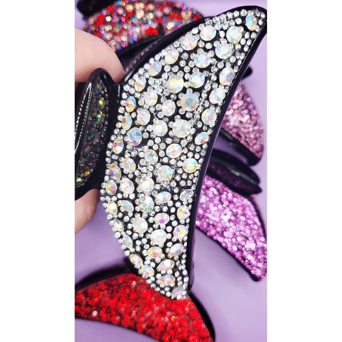 Round Crystal Hair Clamps Pack of 12
