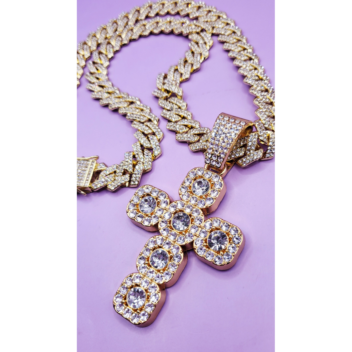 Iced Out Hip Hop Stainless Steel Cross Necklace