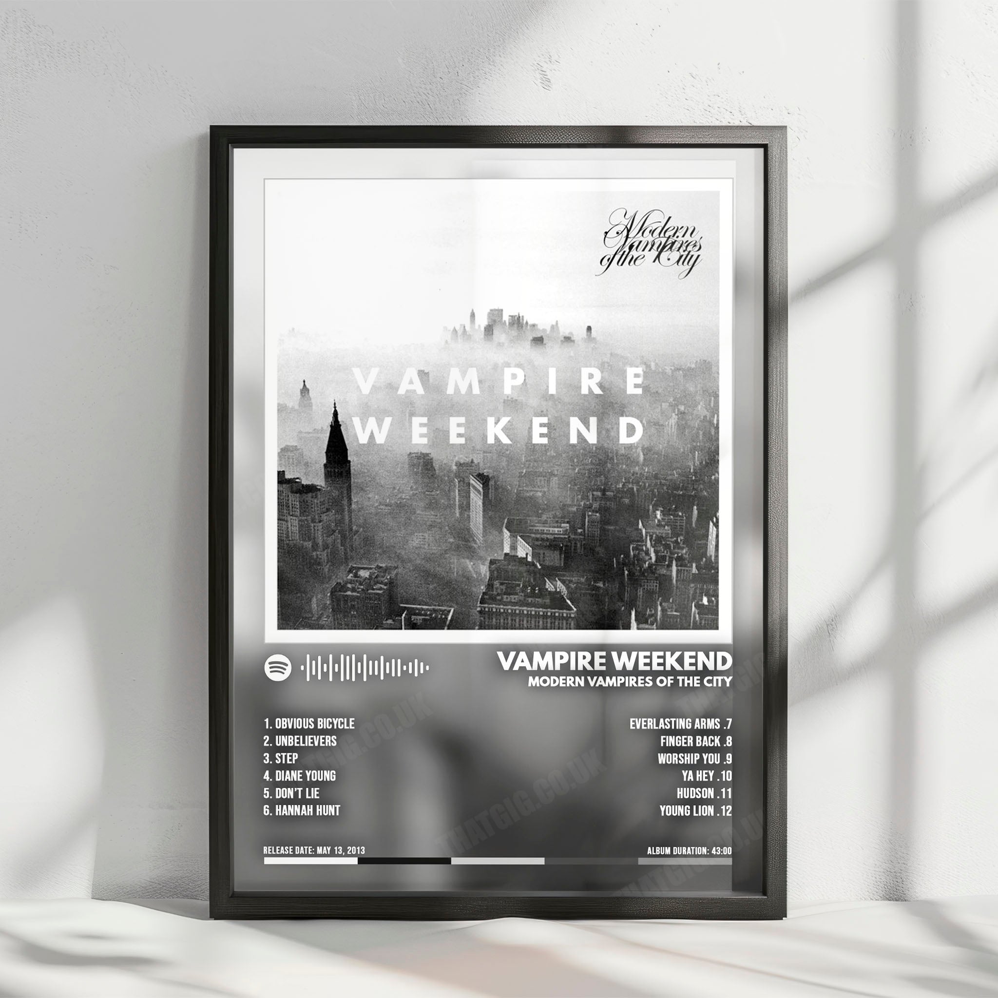 Vampire Weekend "Modern Vampires of the City " Album Cover Poster - with Complete Tracklist