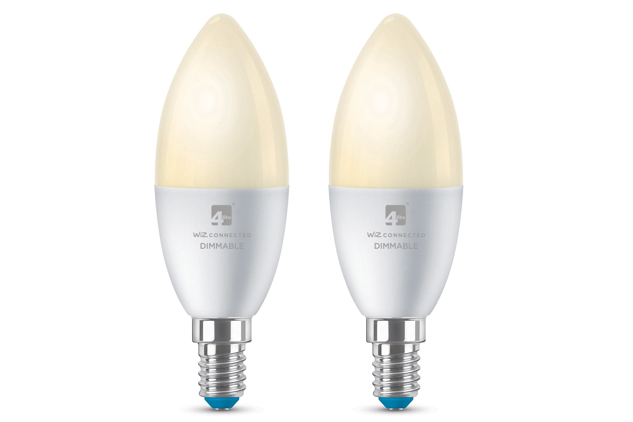 4lite WiZ Connected C37 Candle Dimmable Warm White WiFi LED Smart Bulb - E14 Small Screw