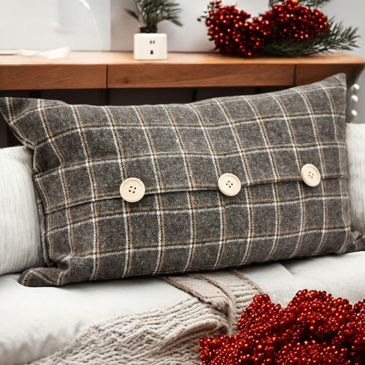 30 X 50CM BROWN VELVET CUSHION COVER ONLY