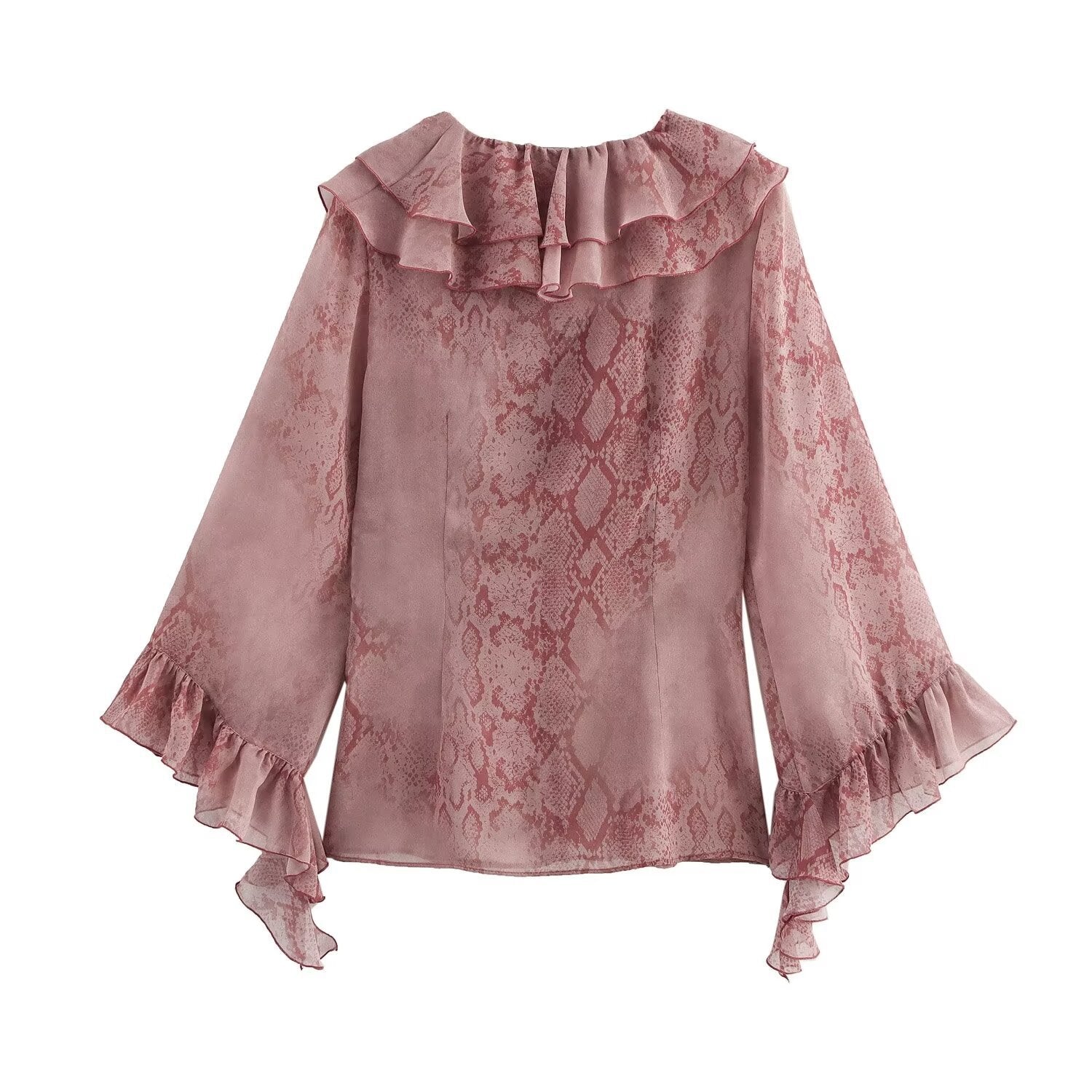 Classic Animal Print Layered Decorated Shirt