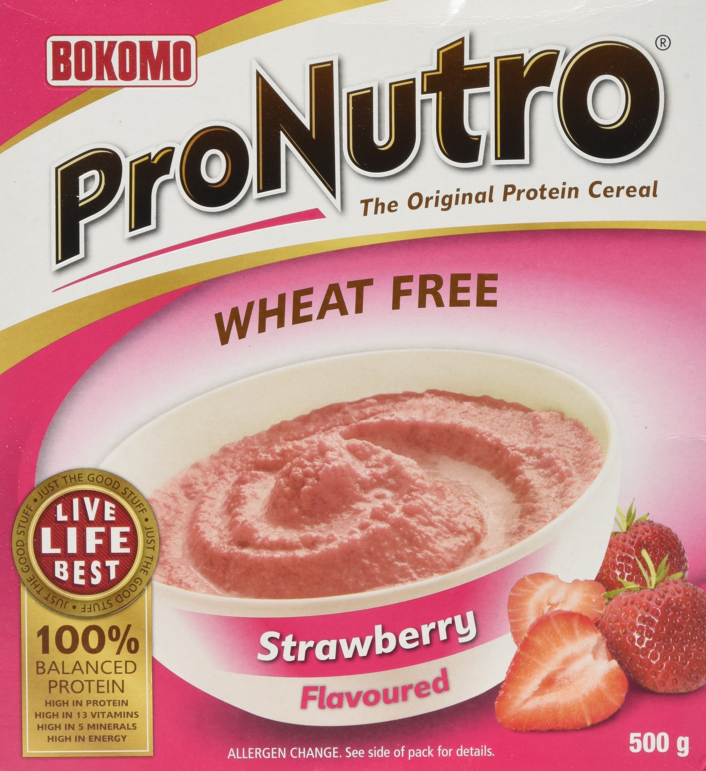 Pronutro Bokomo Strawberry Flavoured Cereal 500 g (Pack of 2)