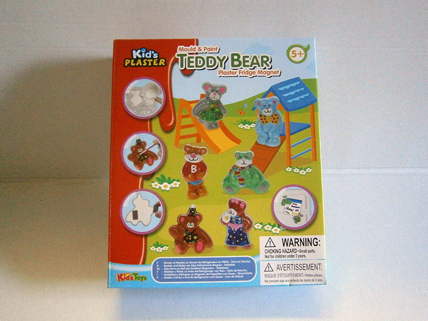 mould & play plaster fridge magnet teddy bear