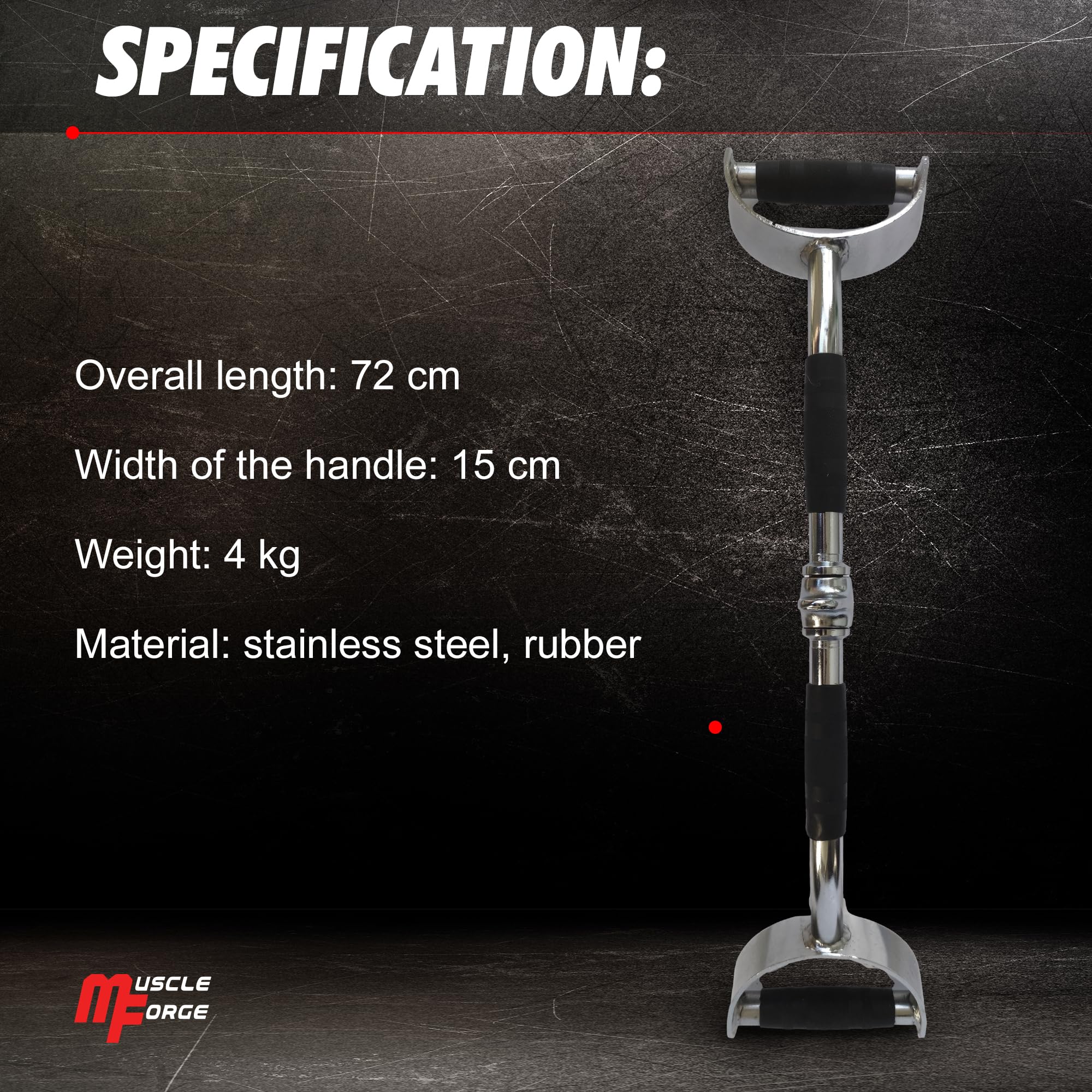 MuscleForge? Lat Pull Bar Hammer Bar 70 cm, 28 Inches, Long Parallel Handle, Lat Pull Handles for Back Muscle Training, Hammer Bar for LAT Pulldown