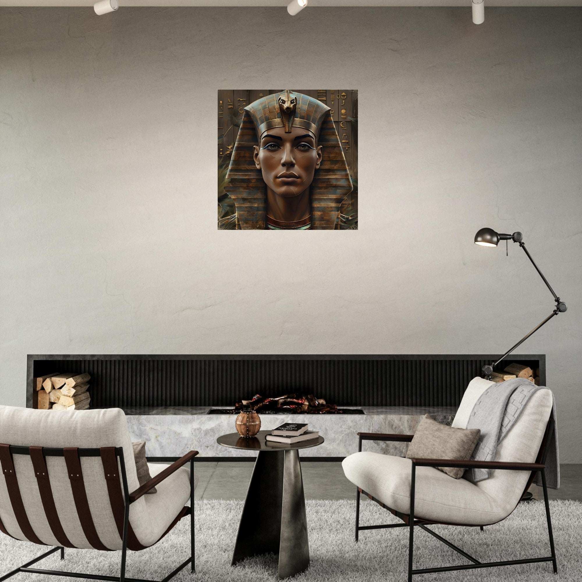 Retro Futurism Pharaoh Poster – Stylish Egyptian Wall Art | Bold Modern Decor
