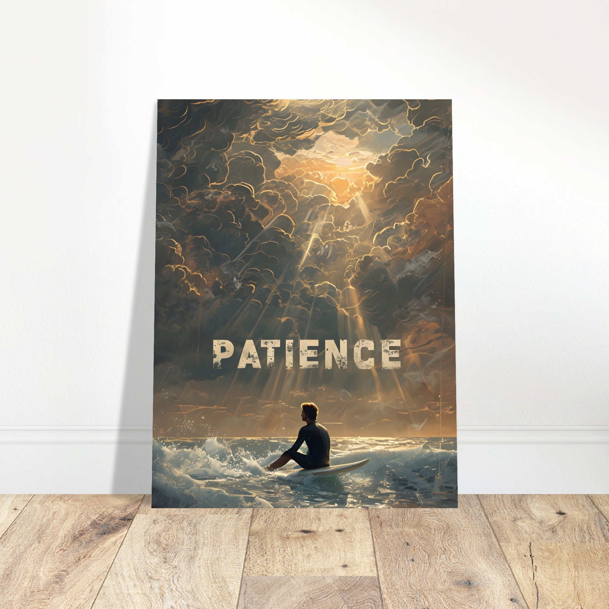 Patience Surfing Poster - Motivational Ocean Wall Art | Beach & Sea Lover Gift