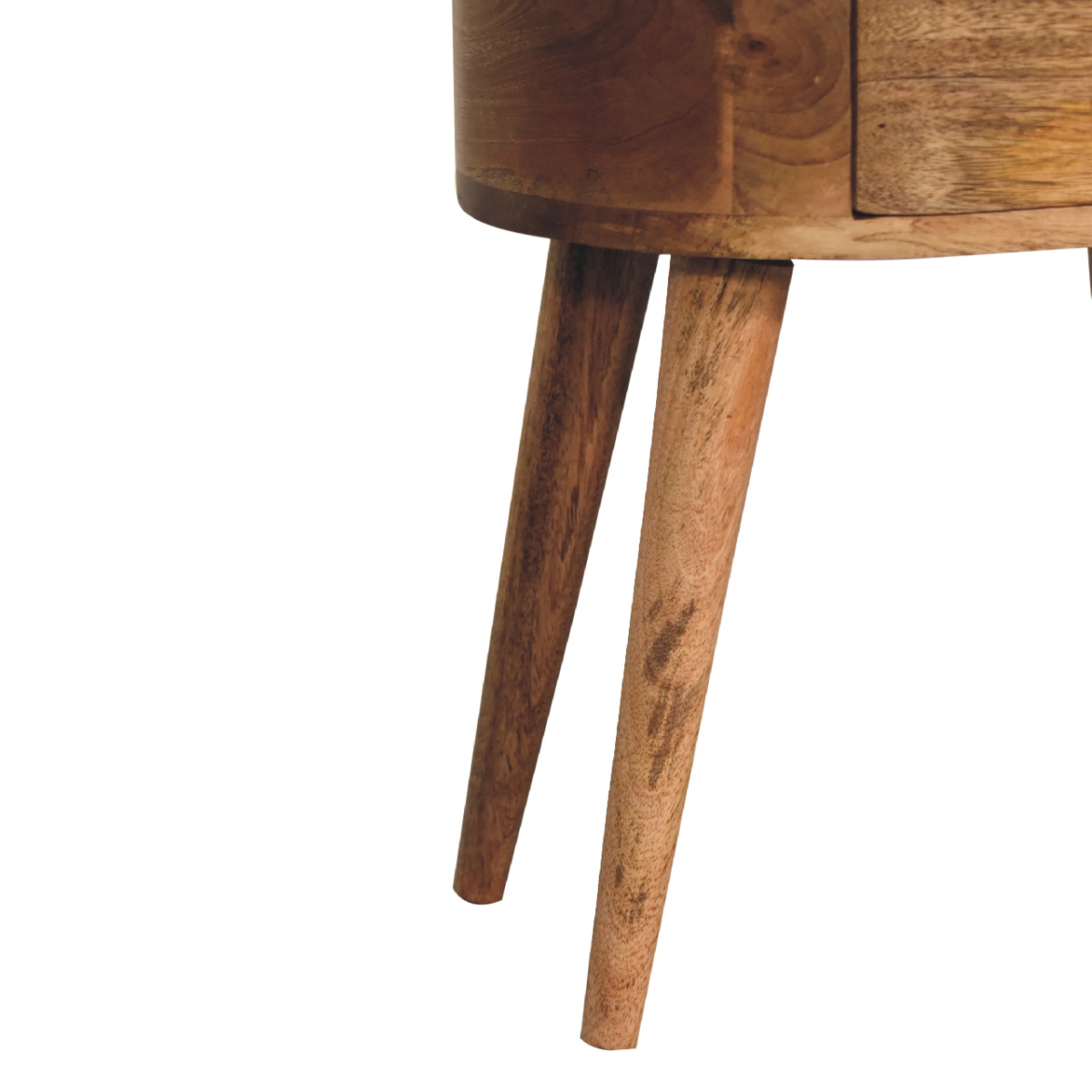 Artisan Furniture Solid Wood Mini Oak-ish Rounded Bedside Table