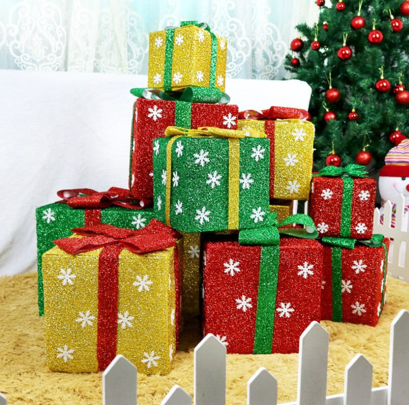 Christmas Day Bar And Shopping Mall Window Display Snowflake Gift Wrapping Box
