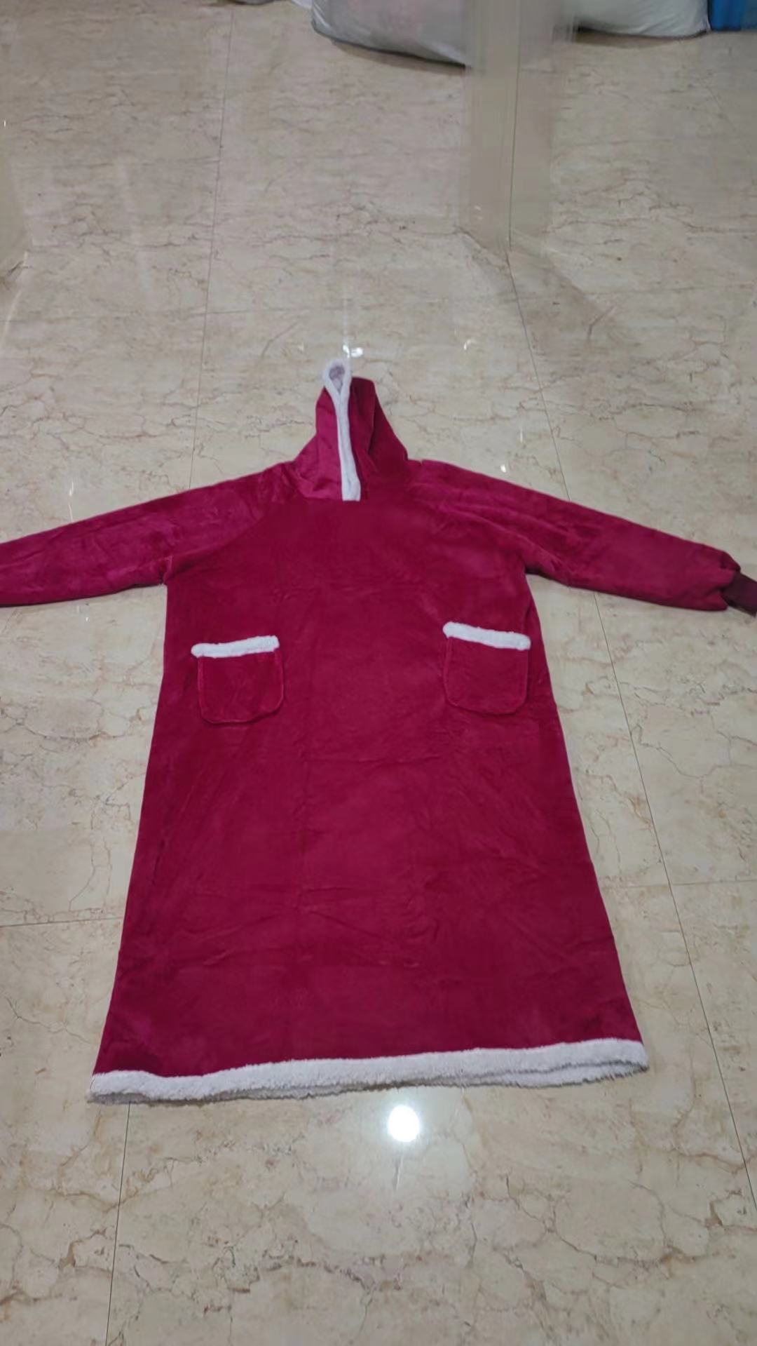 Lazy Blanket Hooded Flannel TV Blanket Lazy Clothes Pajamas Sweater