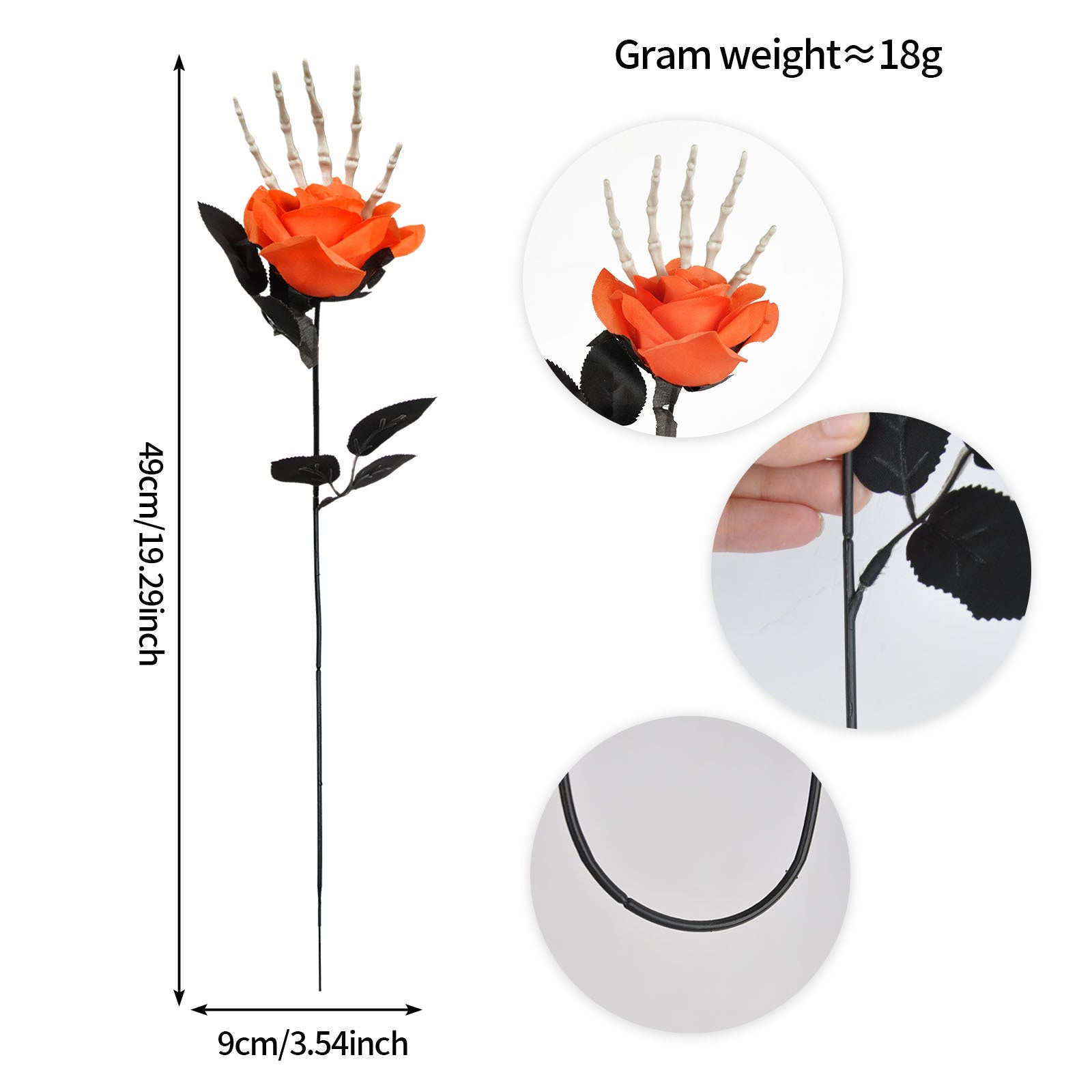 Halloween Skull Hand Rose Horror Decoration Ornaments