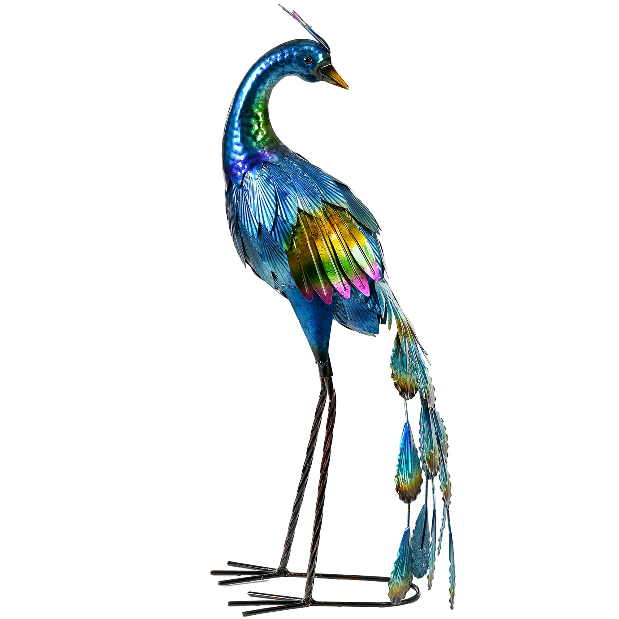Outsunny Peacock Garden Statues Sculptures for Decorations and Gifts, Steel