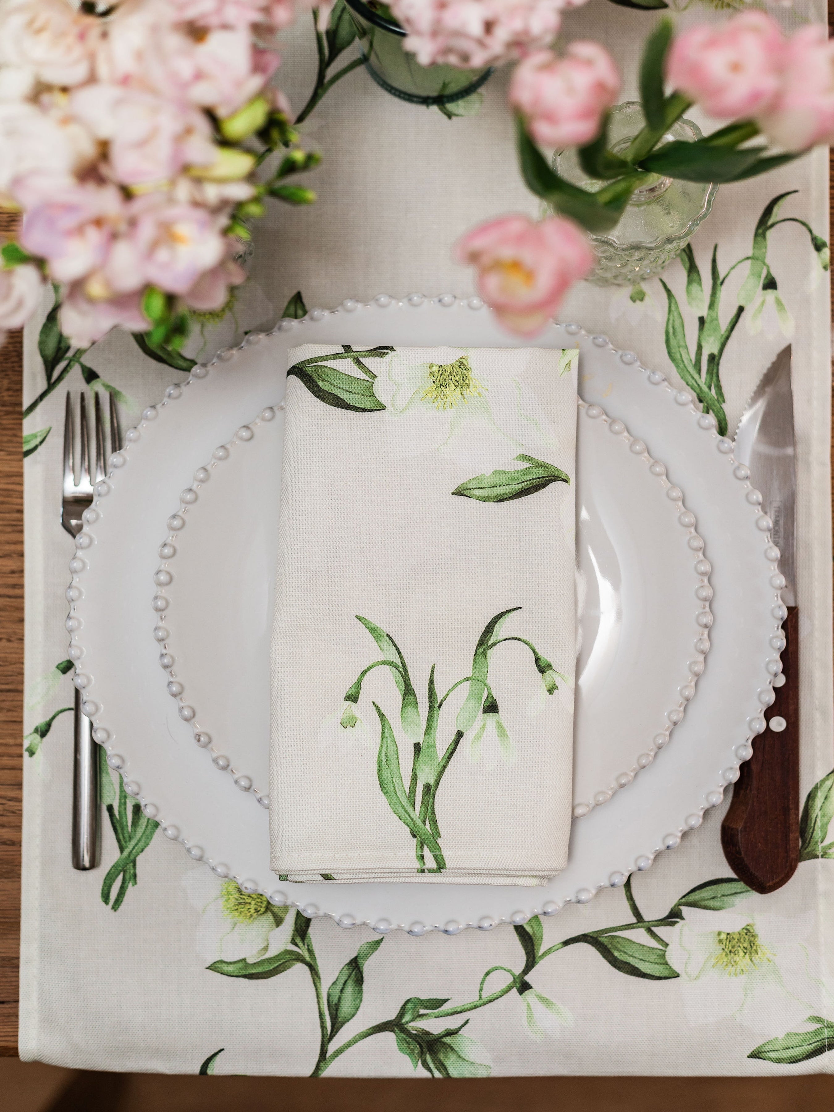 Snowdrop and Hellebore Napkins (Pair)