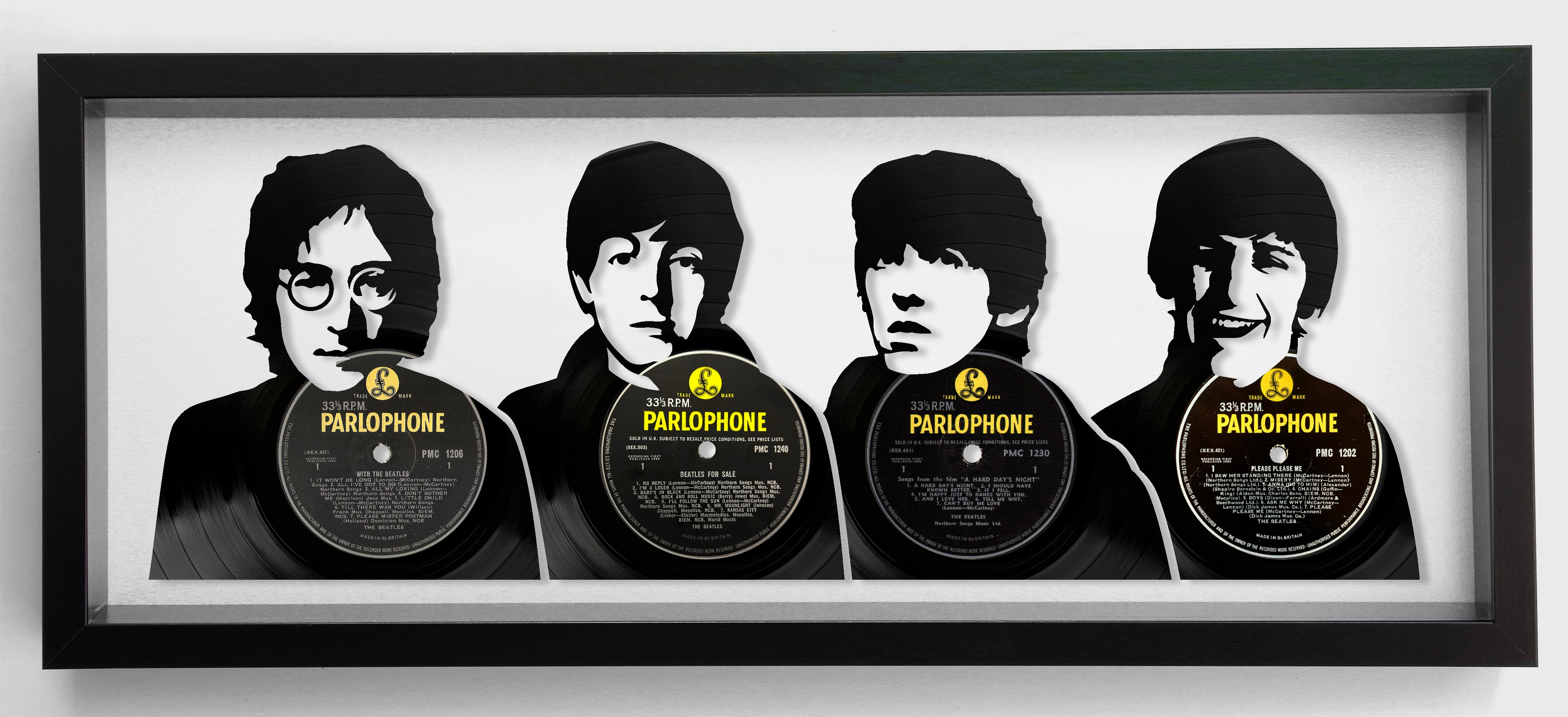 The Beatles LP x4 Vinyl Record Art Collection - Limited Edition