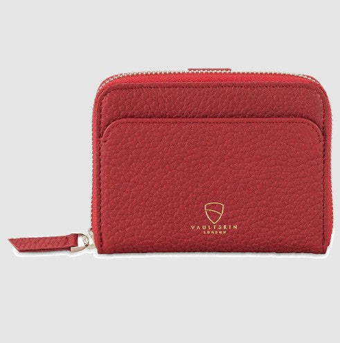 VAULTSKIN BELGRAVIA Zipper Wallet with RFID Blocking | Windsor Red