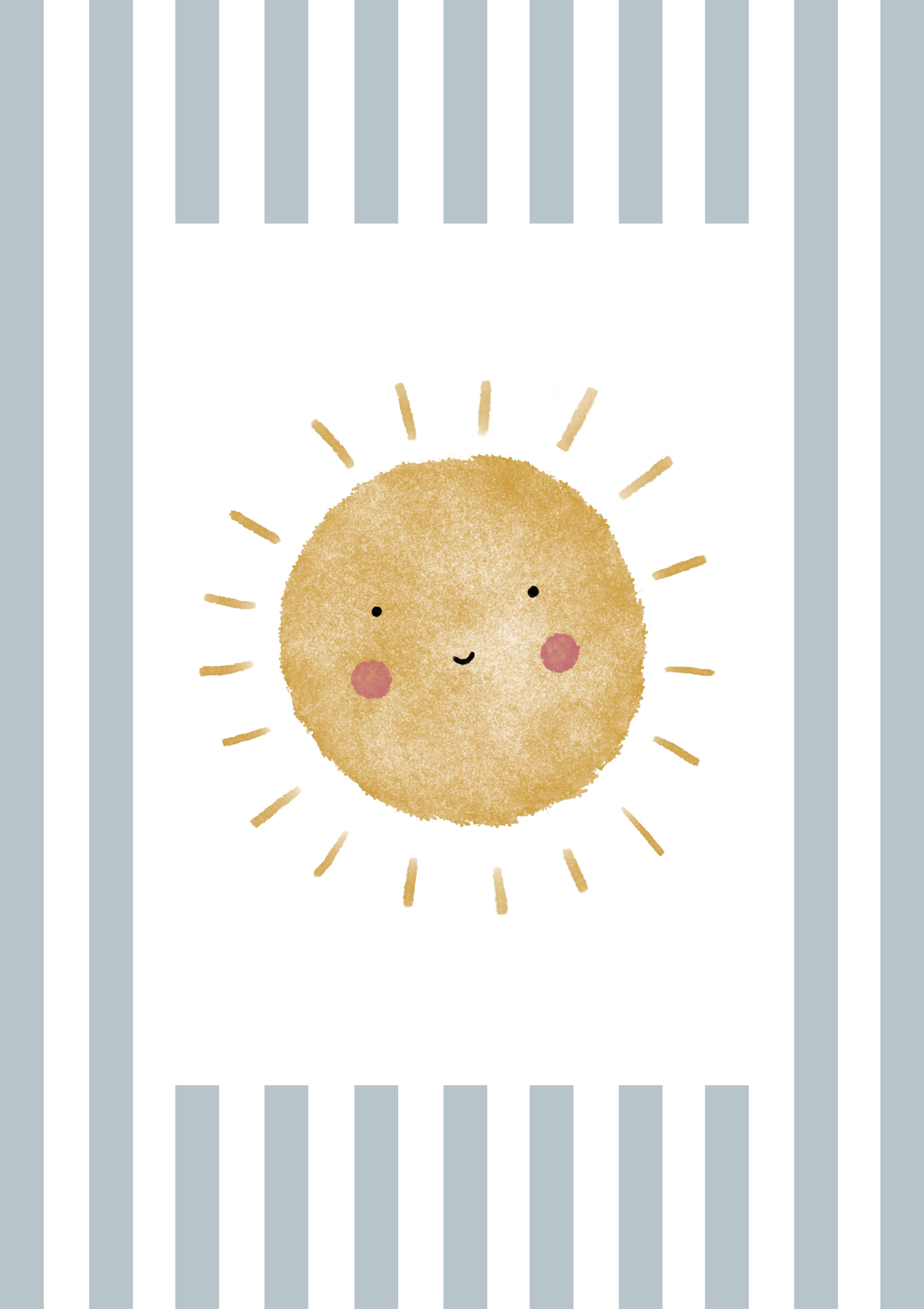 Sunshine Print - Pale Blue Stripes
