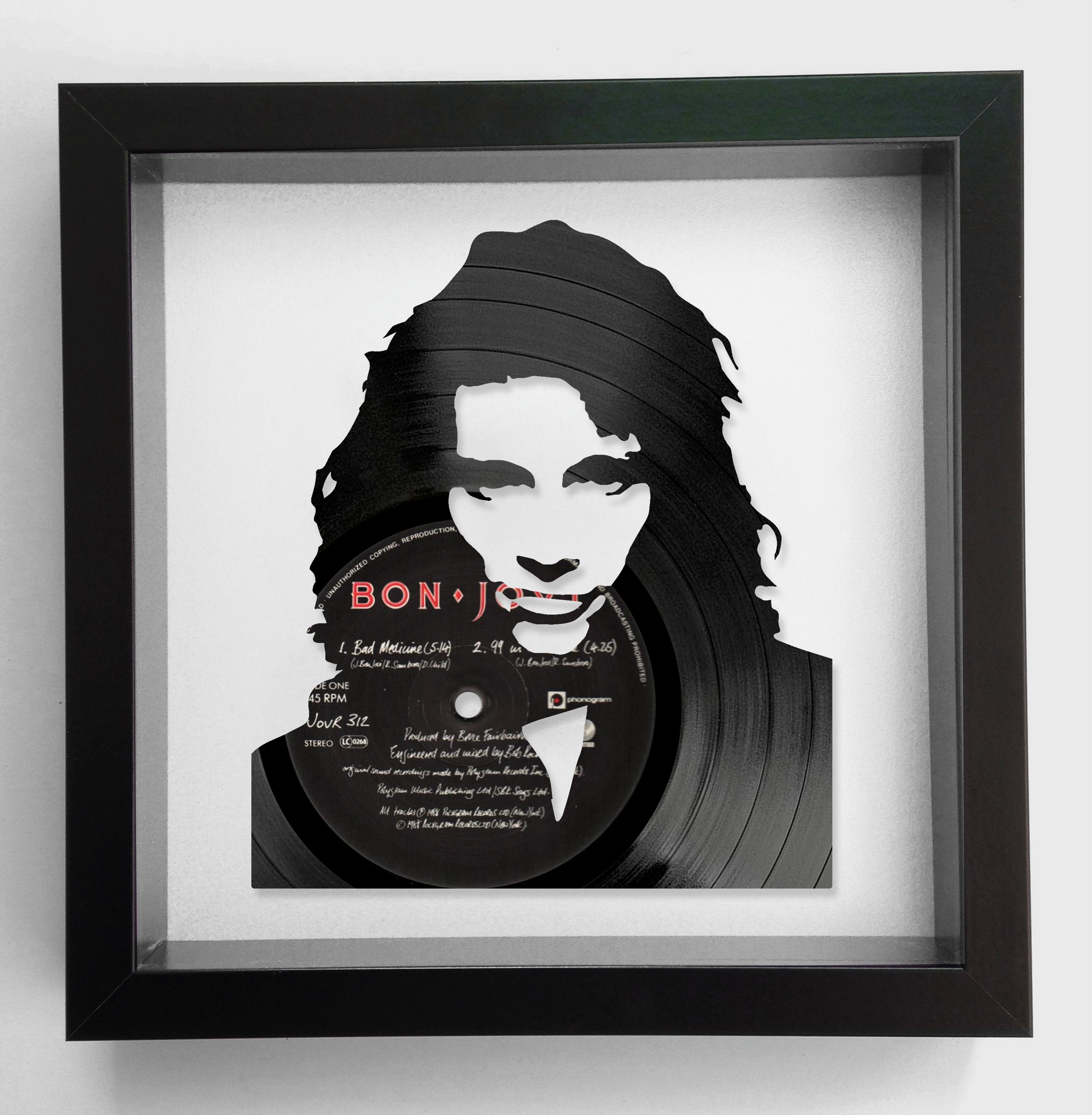Jon Bon Jovi - Bad Medicine - Original Framed Vinyl Record Art 1988