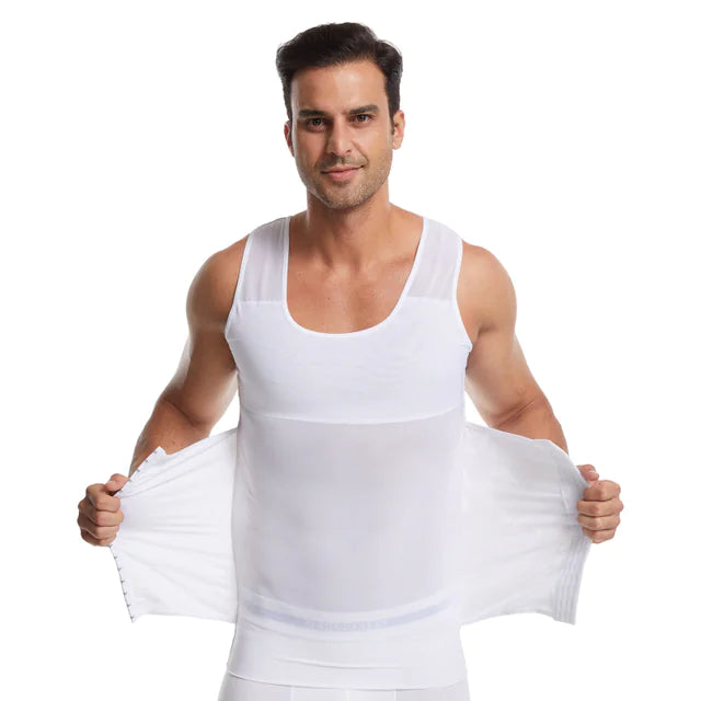 Men's Compression Shirt Slimming Body Shaper Vest - Enhance Fitness & Comfort with Stylish Design