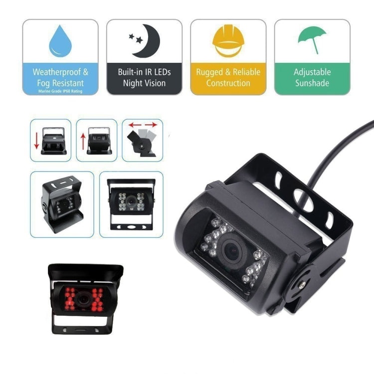 F0505 7 inch HD Car 18 IR LEDs Backup Camera Rearview Mirror Monitor, with 10m Cable, Single Camera