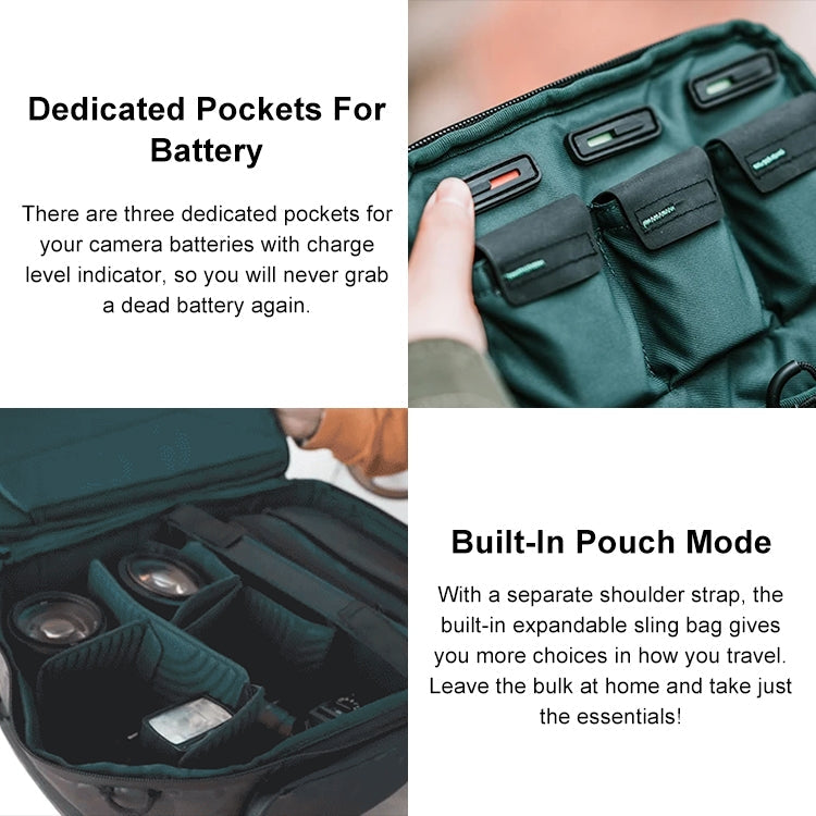 PGYTECH P-CB-020 2 in 1 Waterproof Shockproof Outdoor Dual Shoulders Backpack + Single Shoulder Bag, P-CB-020