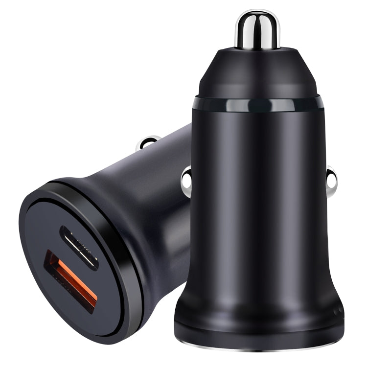 PD 20W USB-C / Type-C QC 3.0 USB Interface Fast Charging Car Charger (Black)