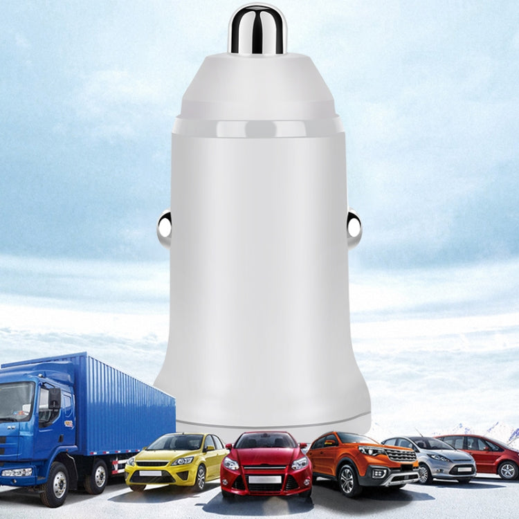 PD 20W USB-C / Type-C QC 3.0 USB Interface Fast Charging Car Charger (White)