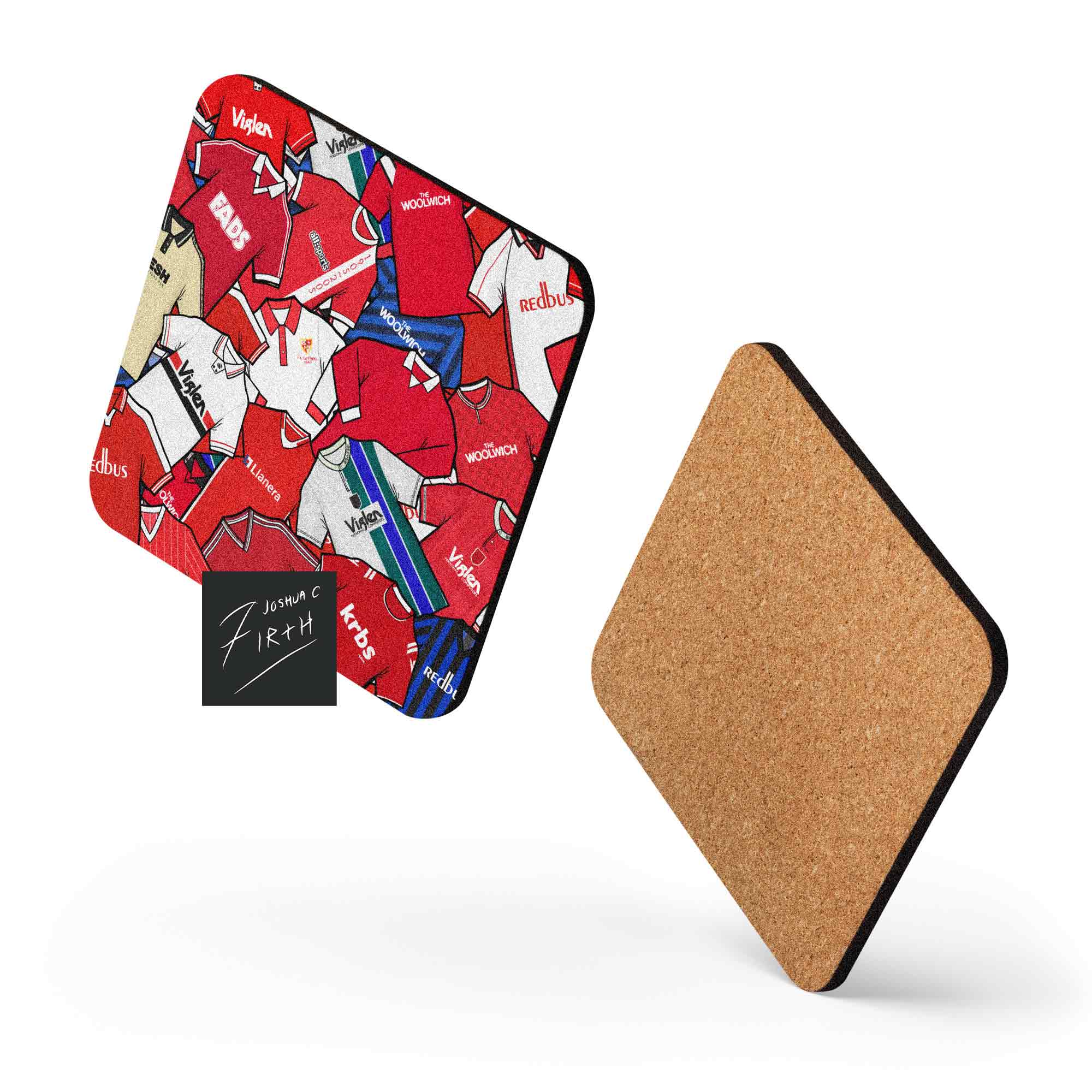 Charlton Collage Of Retro Shirts Football Coaster