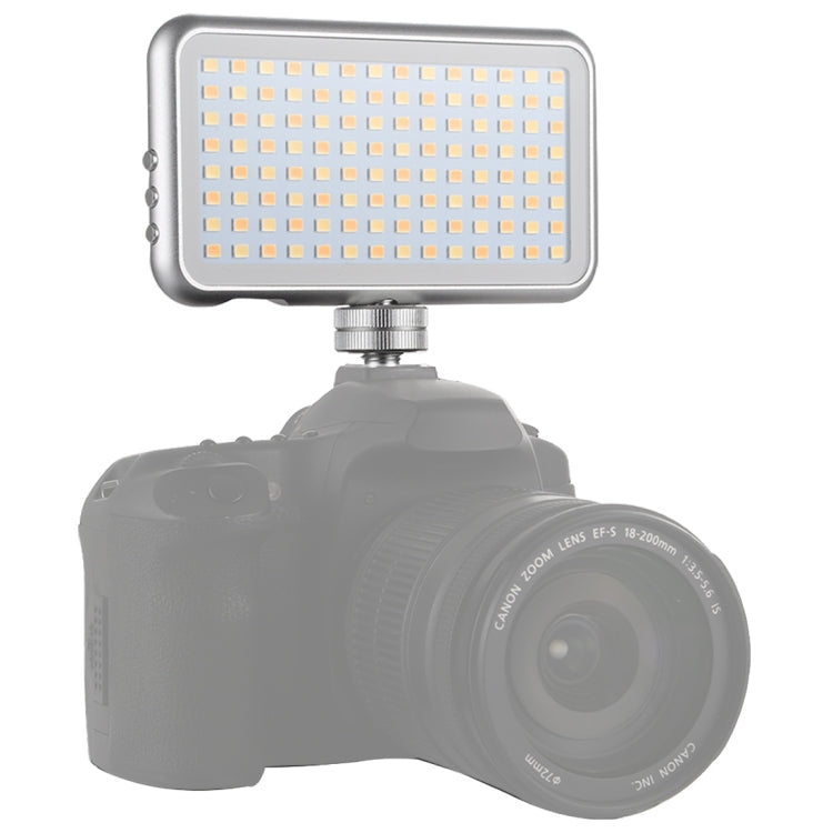 LED-013 Pocket 112 LEDs Professional Vlogging Photography Video & Photo Studio Light with OLED Display & Cold Shoe Adapter Mount for Canon / Nikon DSLR Cameras, 112 LED