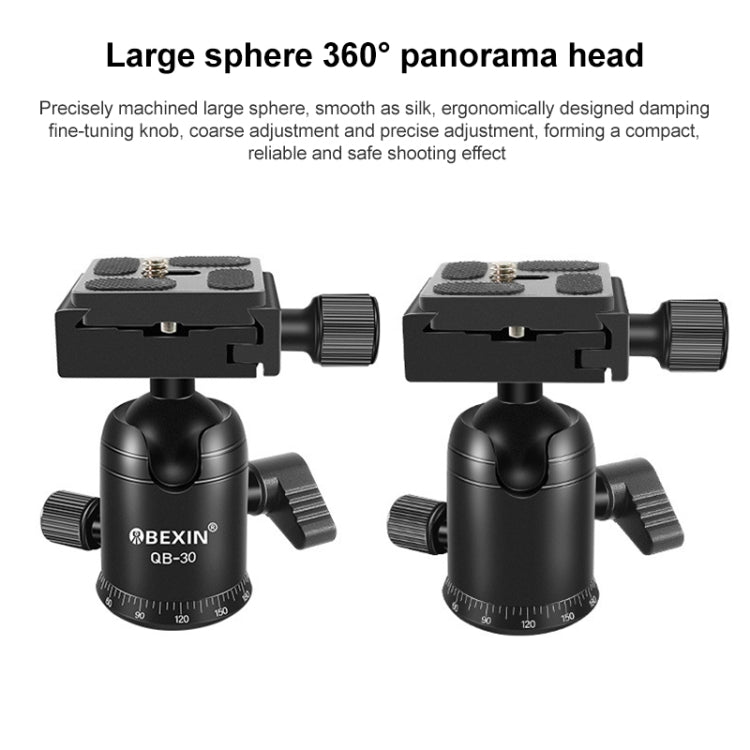 BEIXIN QB-30 360 Degree Rotation Panorama Metal Ball Head with Quick Release Plate, QB-30